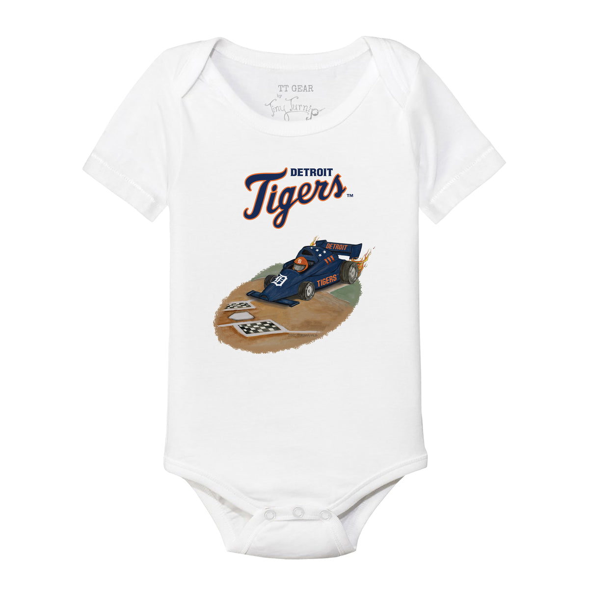 Detroit Tigers Race Car Short Sleeve Snapper