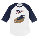 Detroit Tigers Race Car 3/4 Navy Blue Sleeve Raglan