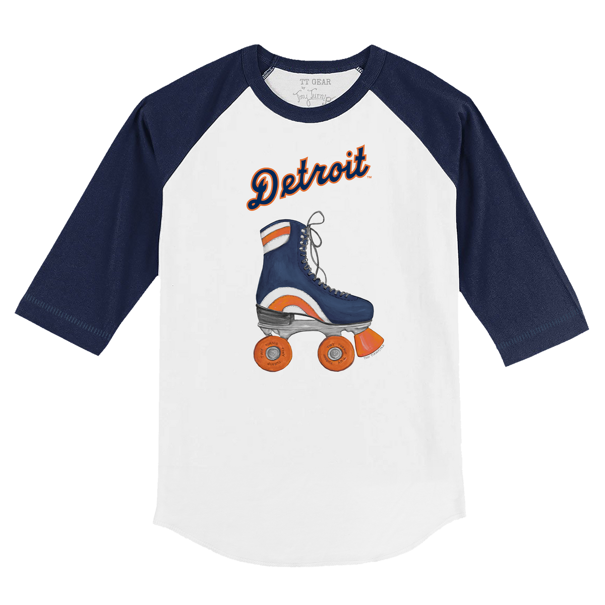 Detroit Tigers Retro Skate 3/4 Navy Blue Sleeve Raglan