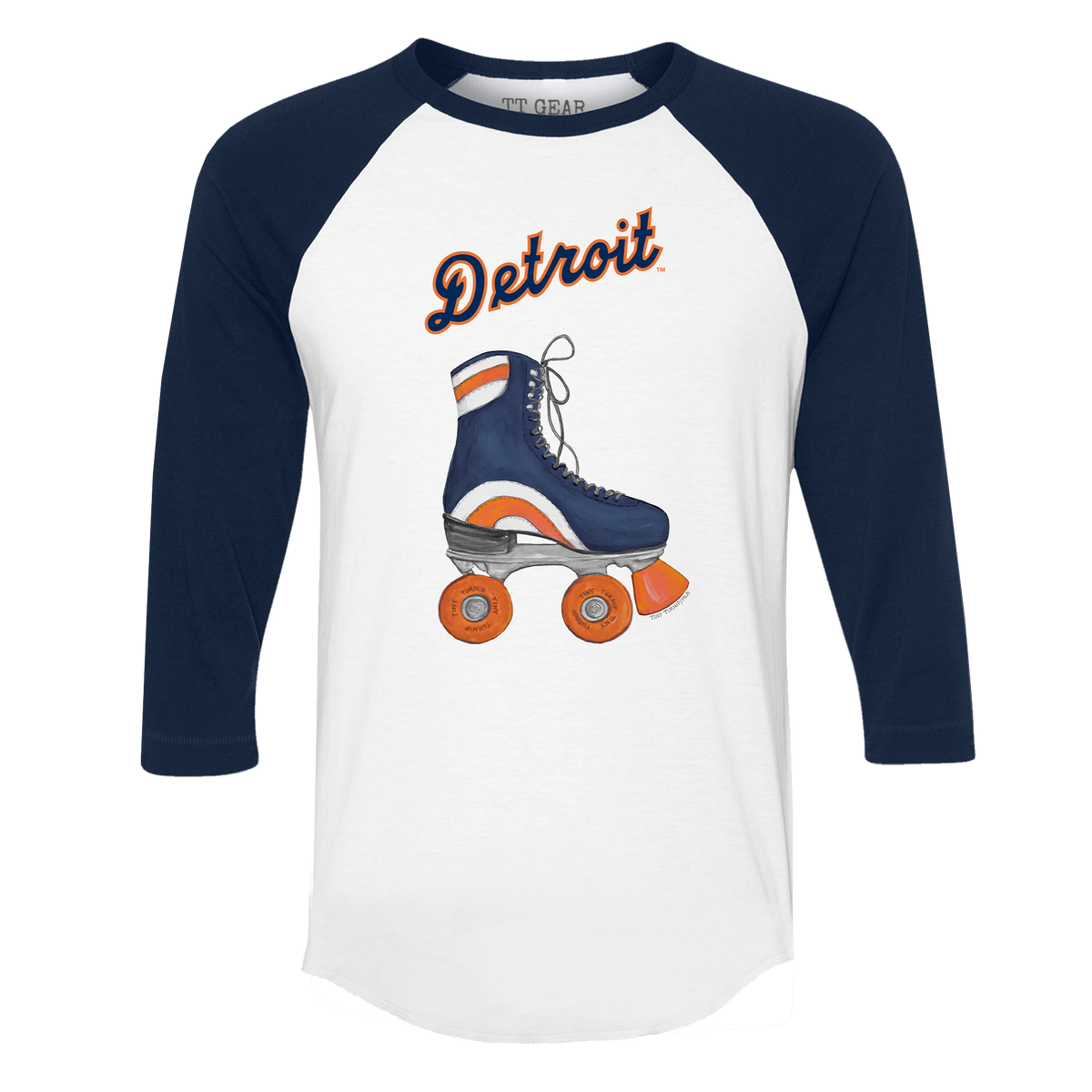 Detroit Tigers Retro Skate 3/4 Navy Blue Sleeve Raglan