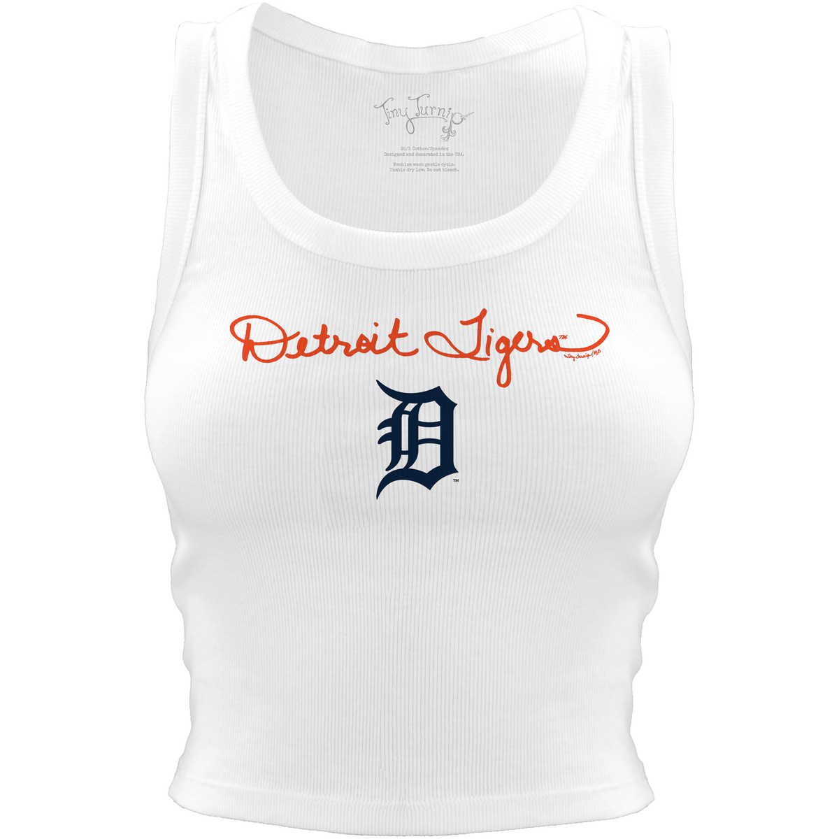 Detroit Tigers Logo Script Crop Tank - Tiny Turnip