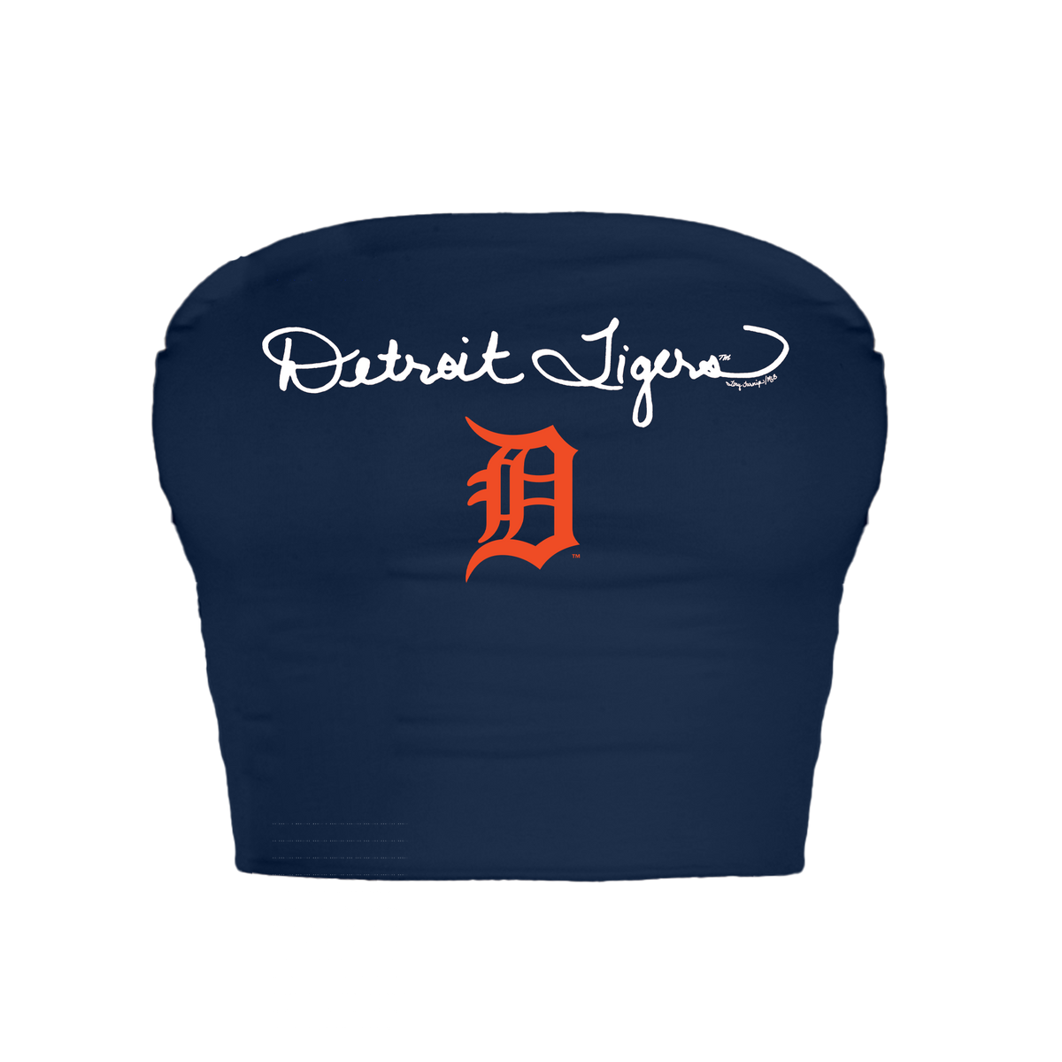 Detroit Tigers Logo Script Crop Tube Top