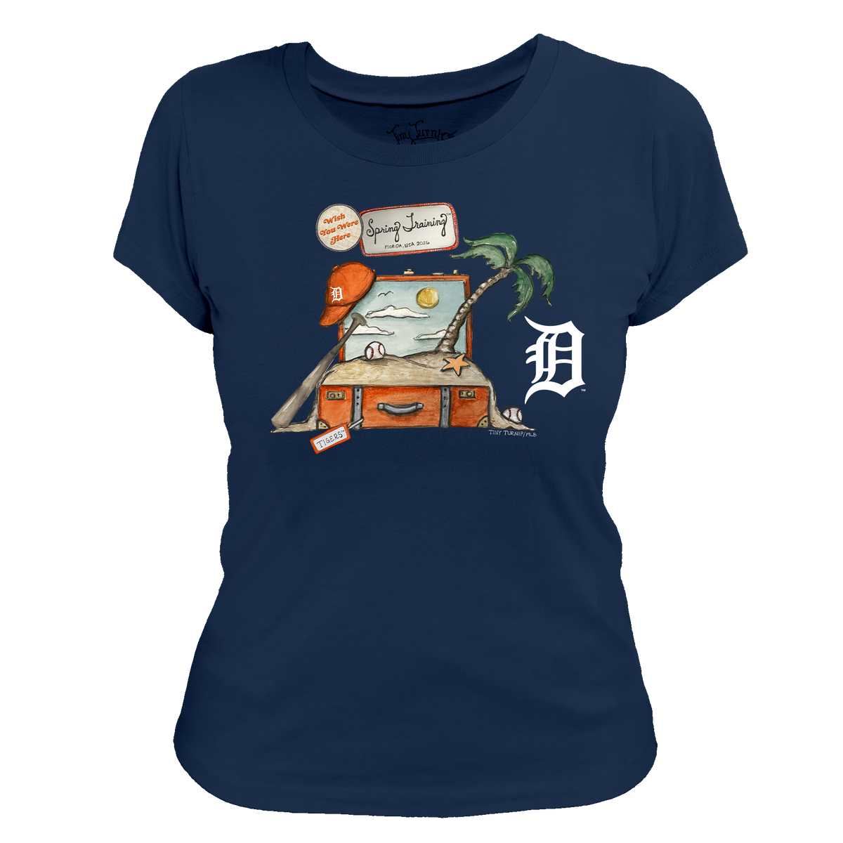 Detroit Tigers Spring Training 2026 Women's Tee Shirt - Tiny Turnip