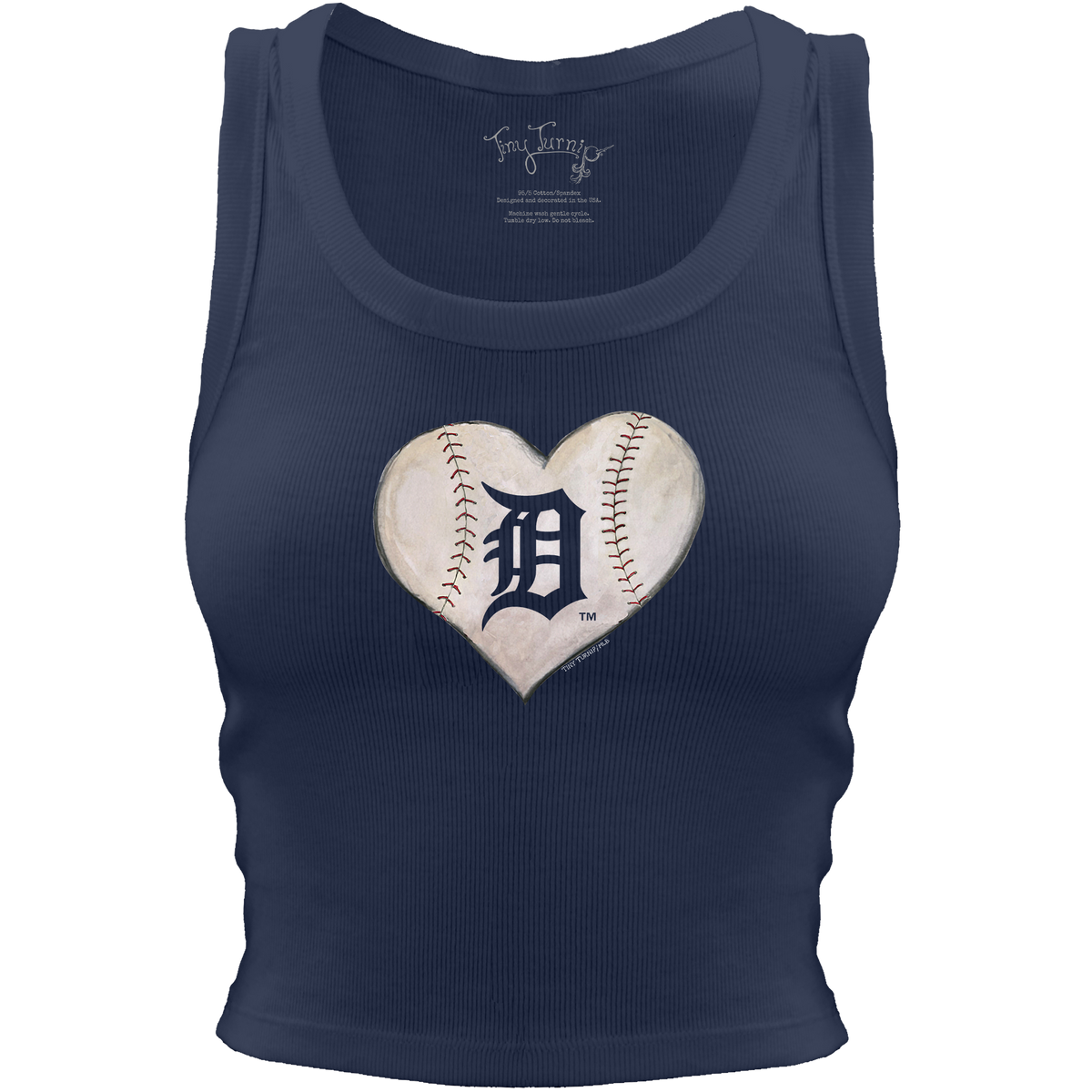 Detroit Tigers Baseball Heart Crop Tank - Tiny Turnip
