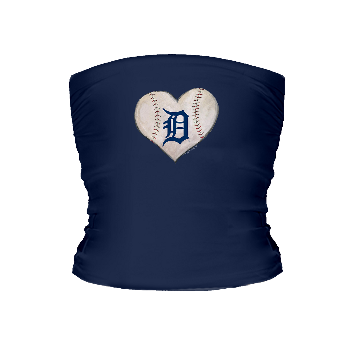 Detroit Tigers Stitched Heart Tube Top - Tiny Turnip