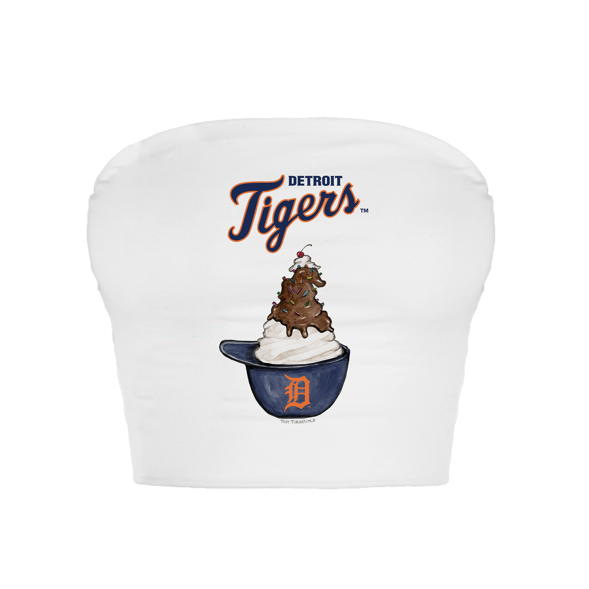 Detroit Tigers Sundae Helmet Crop Tube Top - Tiny Turnip