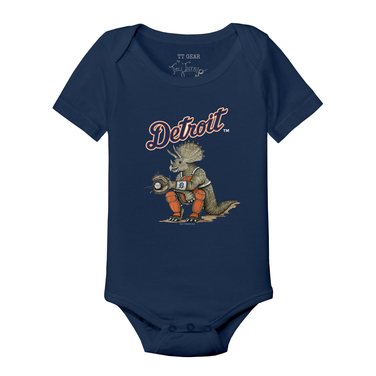 Detroit Tigers Triceratops Short Sleeve Snapper