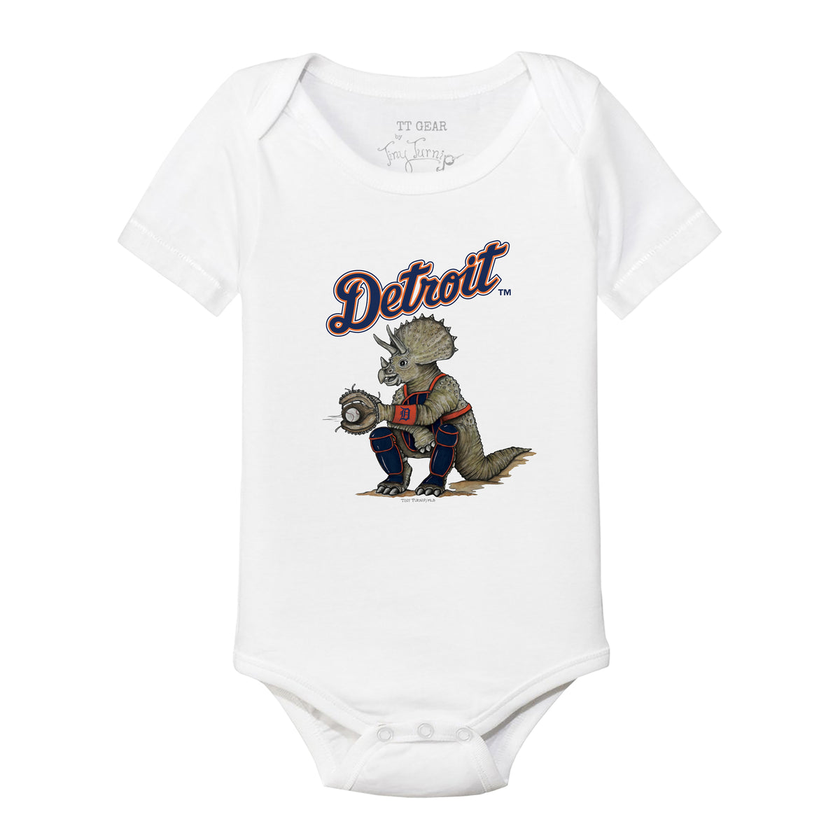 Detroit Tigers Triceratops Short Sleeve Snapper