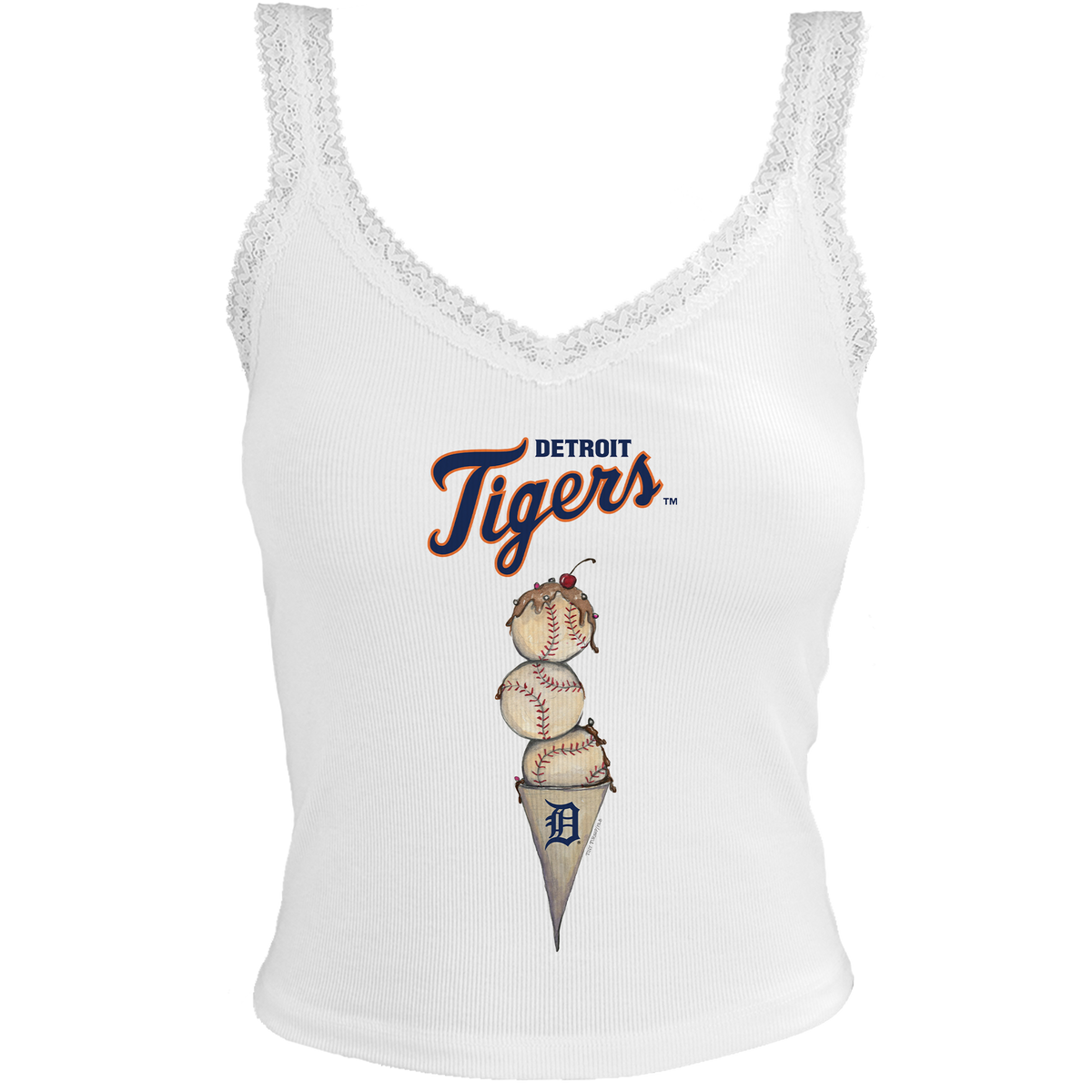 Detroit Tigers Triple Scoop Lace Tank