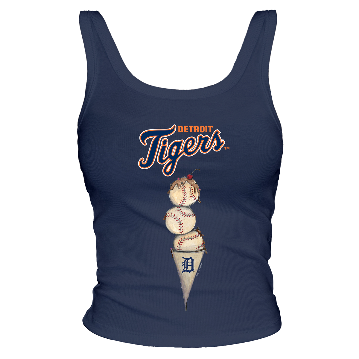 Detroit Tigers Triple Scoop Ribbed Tank - Tiny Turnip