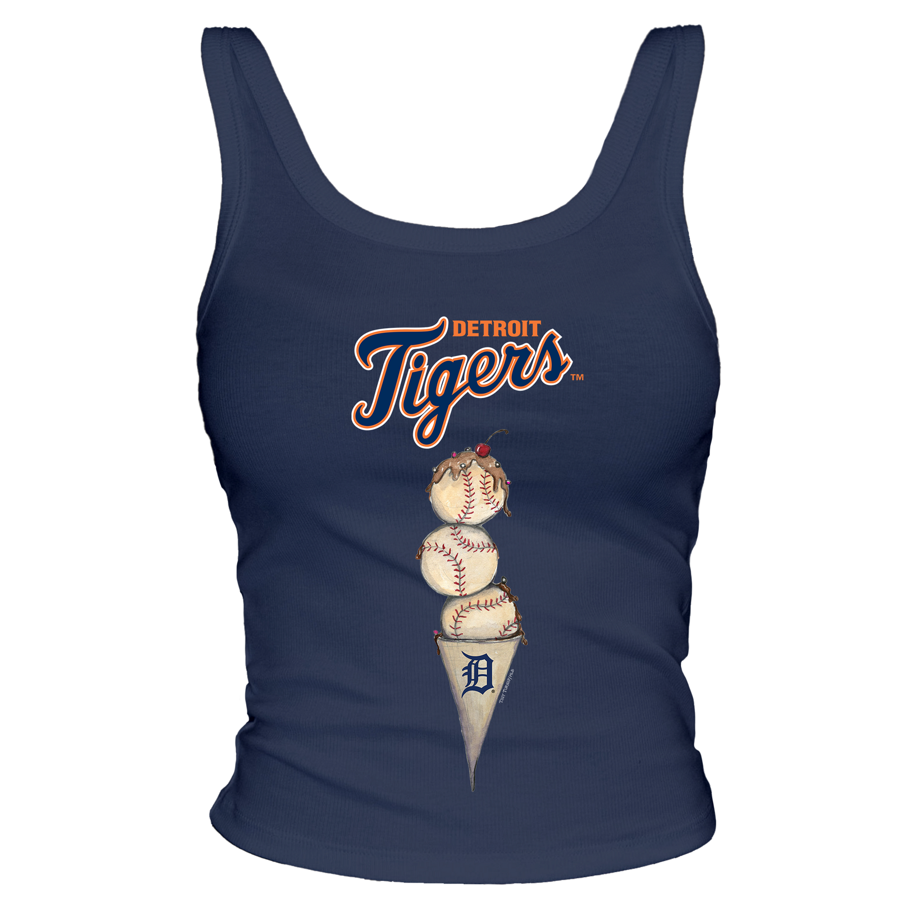 Detroit Tigers Triple Scoop Ribbed Tank