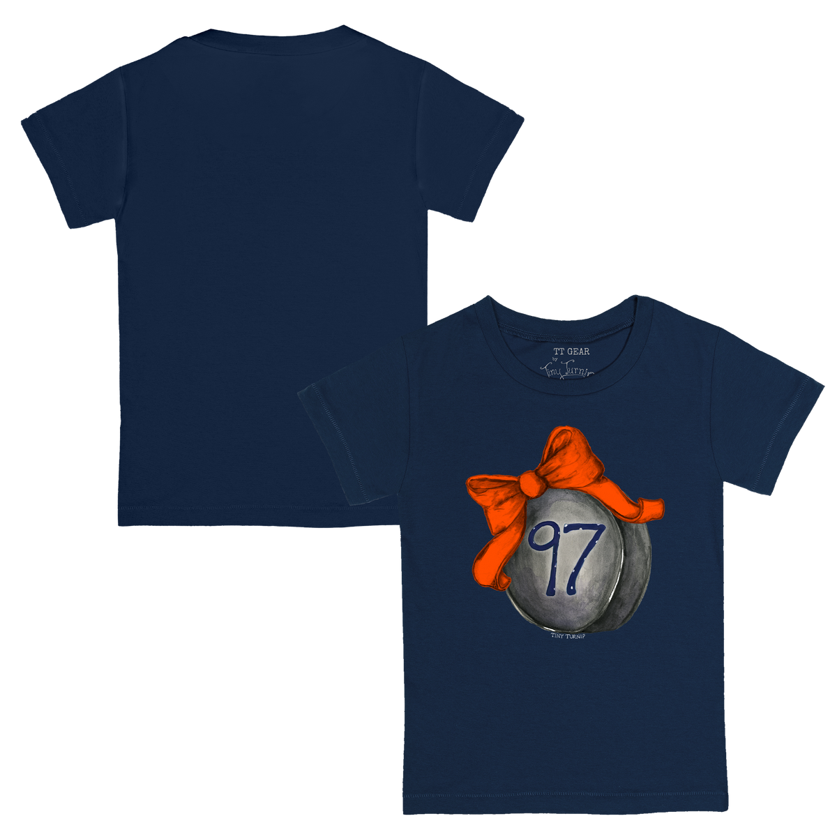 VIP Hockey Bow w/ Name, Number - Kid's Tee Shirt - Tiny Turnip