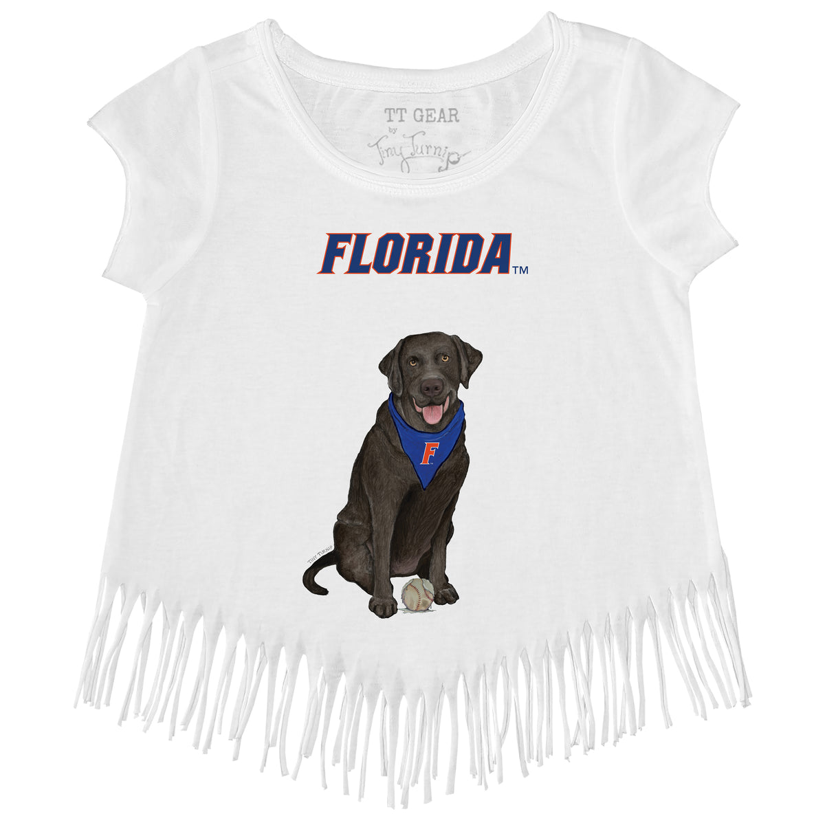 Florida Gators Black Labrador Retriever Fringe Tee