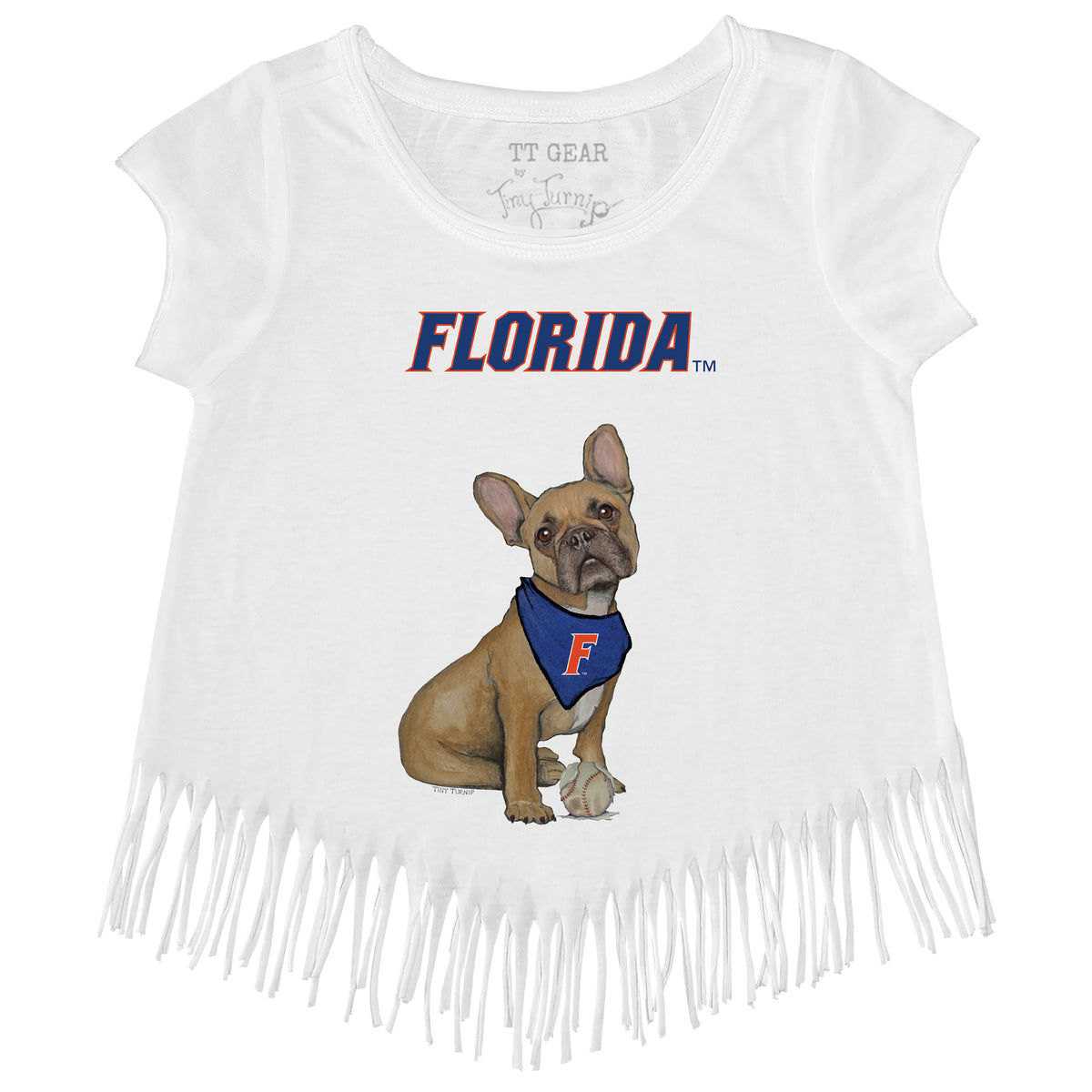 Florida Gators French Bulldog Fringe Tee - Tiny Turnip