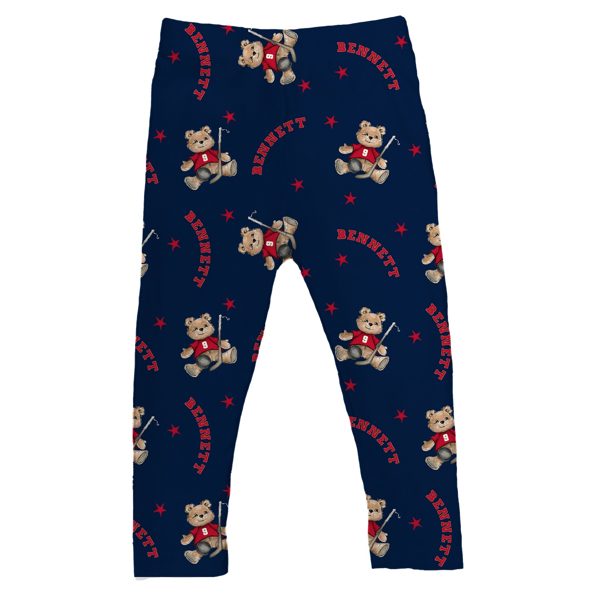 VIP NHL Teddy w/ Name, Number - Leggings - Tiny Turnip