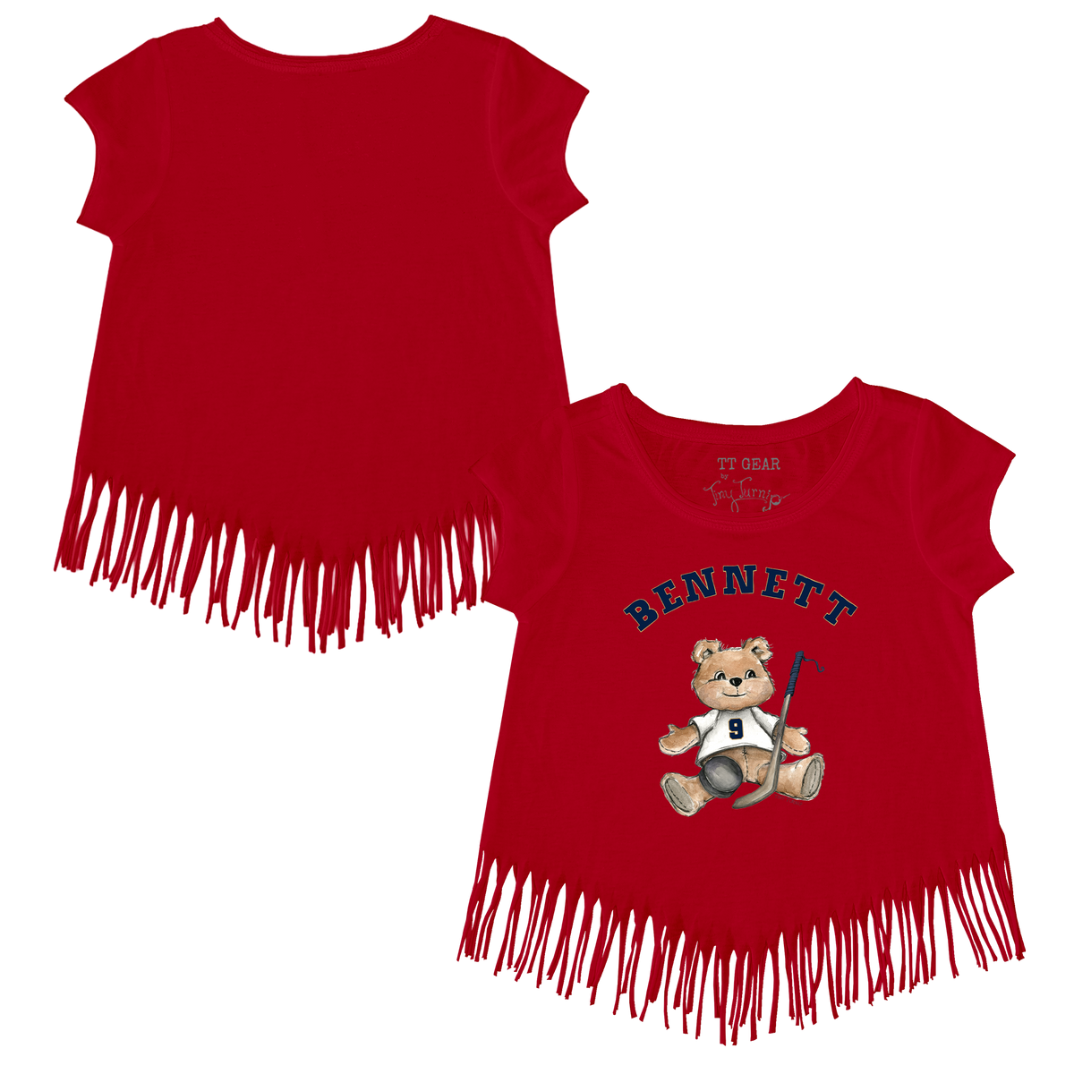 VIP Teddy w/ Name, Number - Fringe Tee - Tiny Turnip