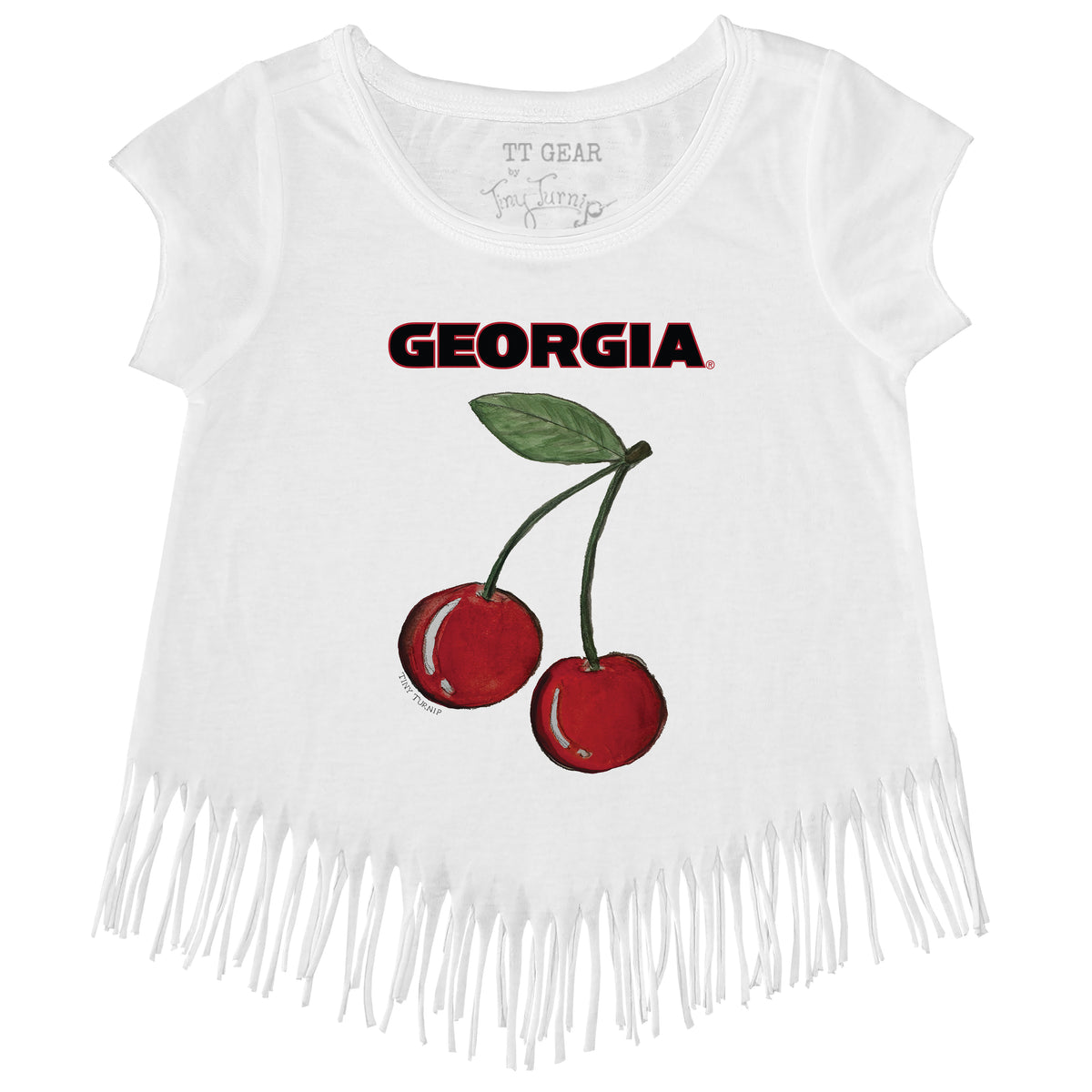 Georgia Bulldogs Cherry Fringe Tee