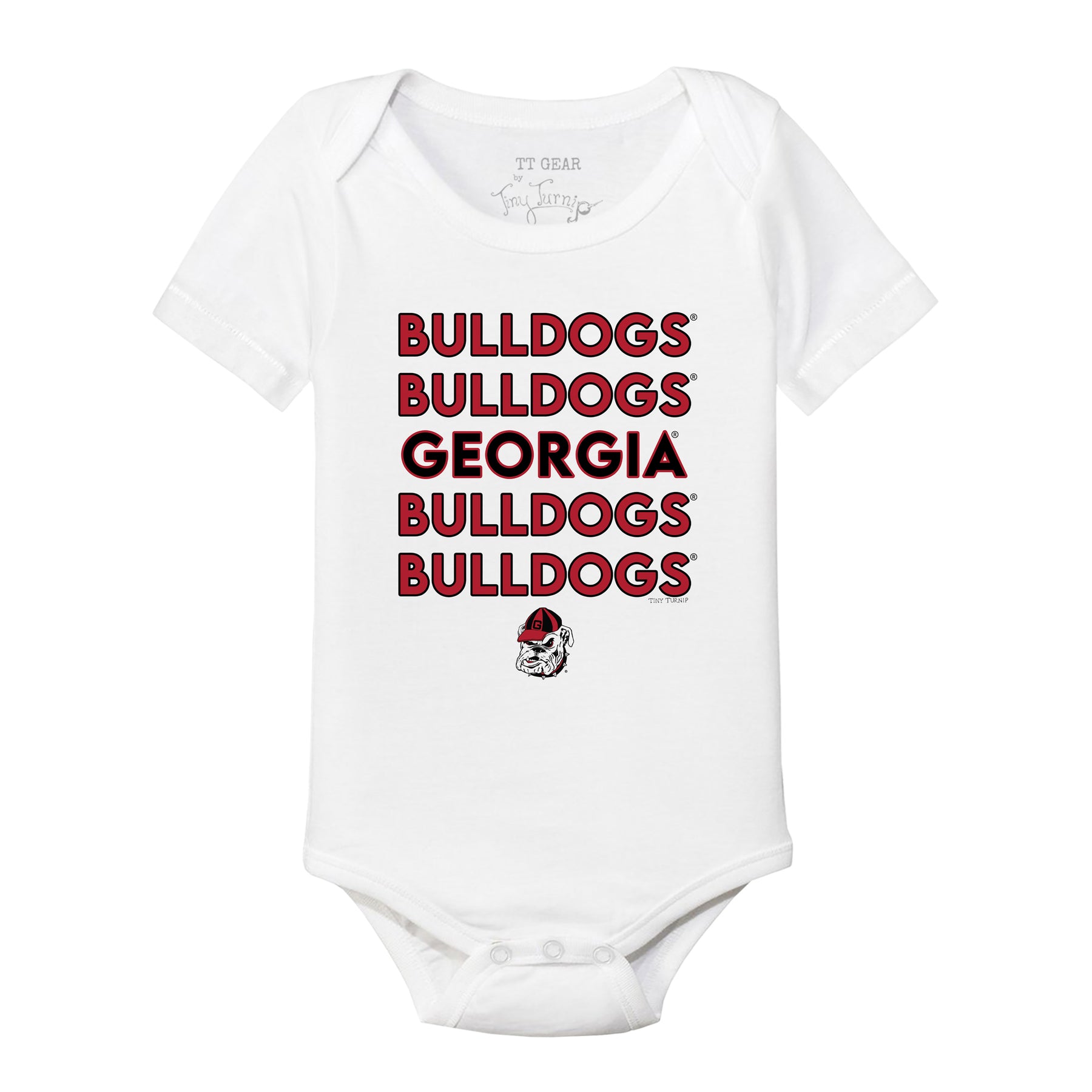 Georgia Bulldogs Stacked Short Sleeve Snapper