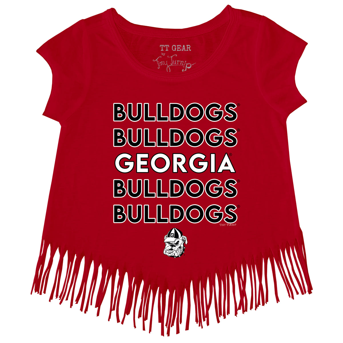 Georgia Bulldogs Stacked Fringe Tee