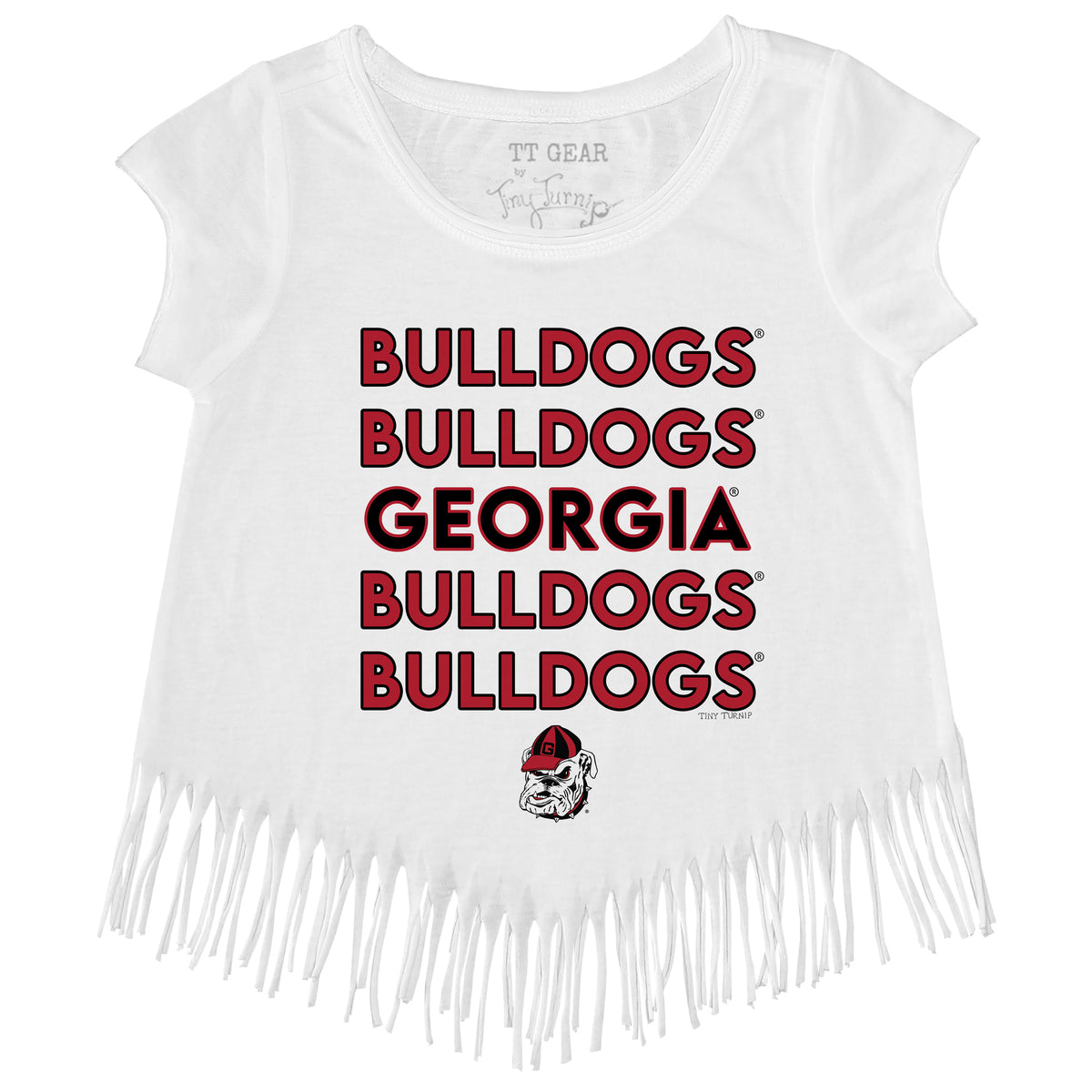 Georgia Bulldogs Stacked Fringe Tee