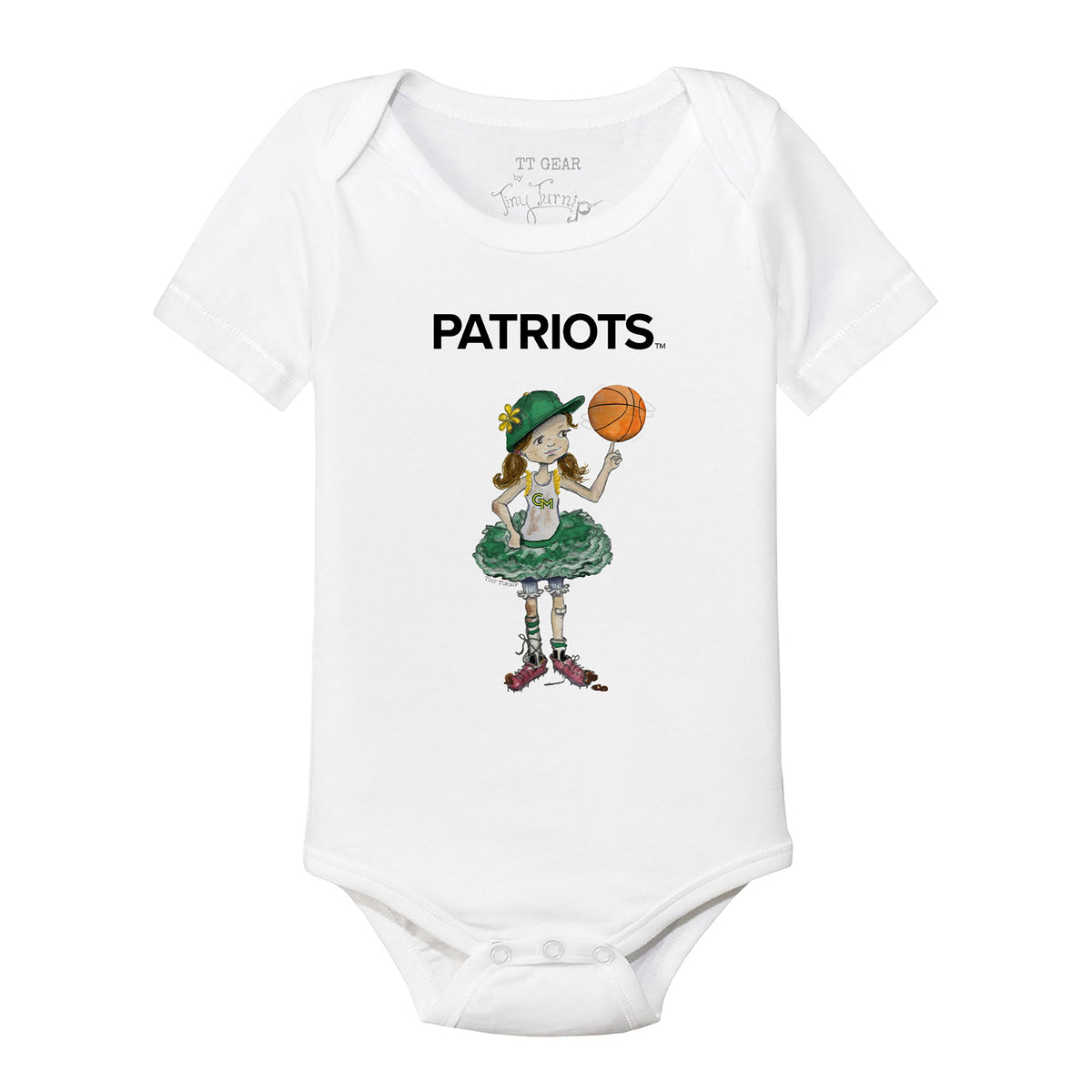 George Mason Patriots Babes Short Sleeve Snapper