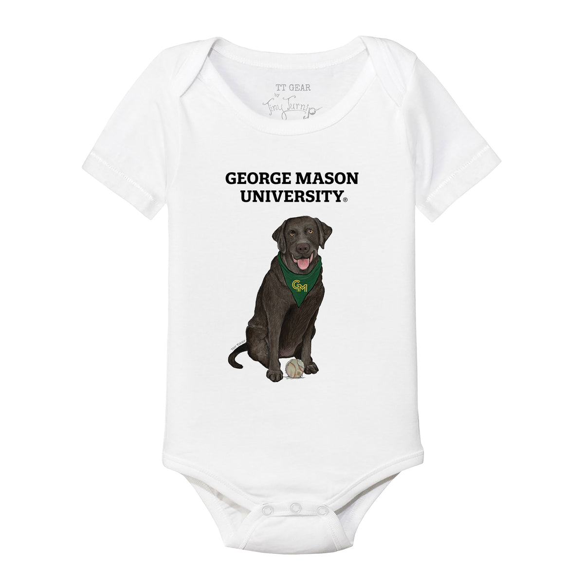 George Mason Patriots Black Labrador Retriever Short Sleeve Snapper