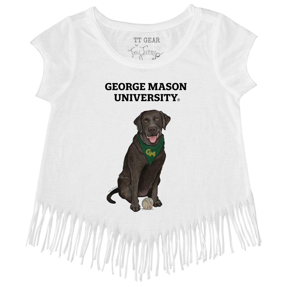 George Mason Patriots Black Labrador Retriever Fringe Tee