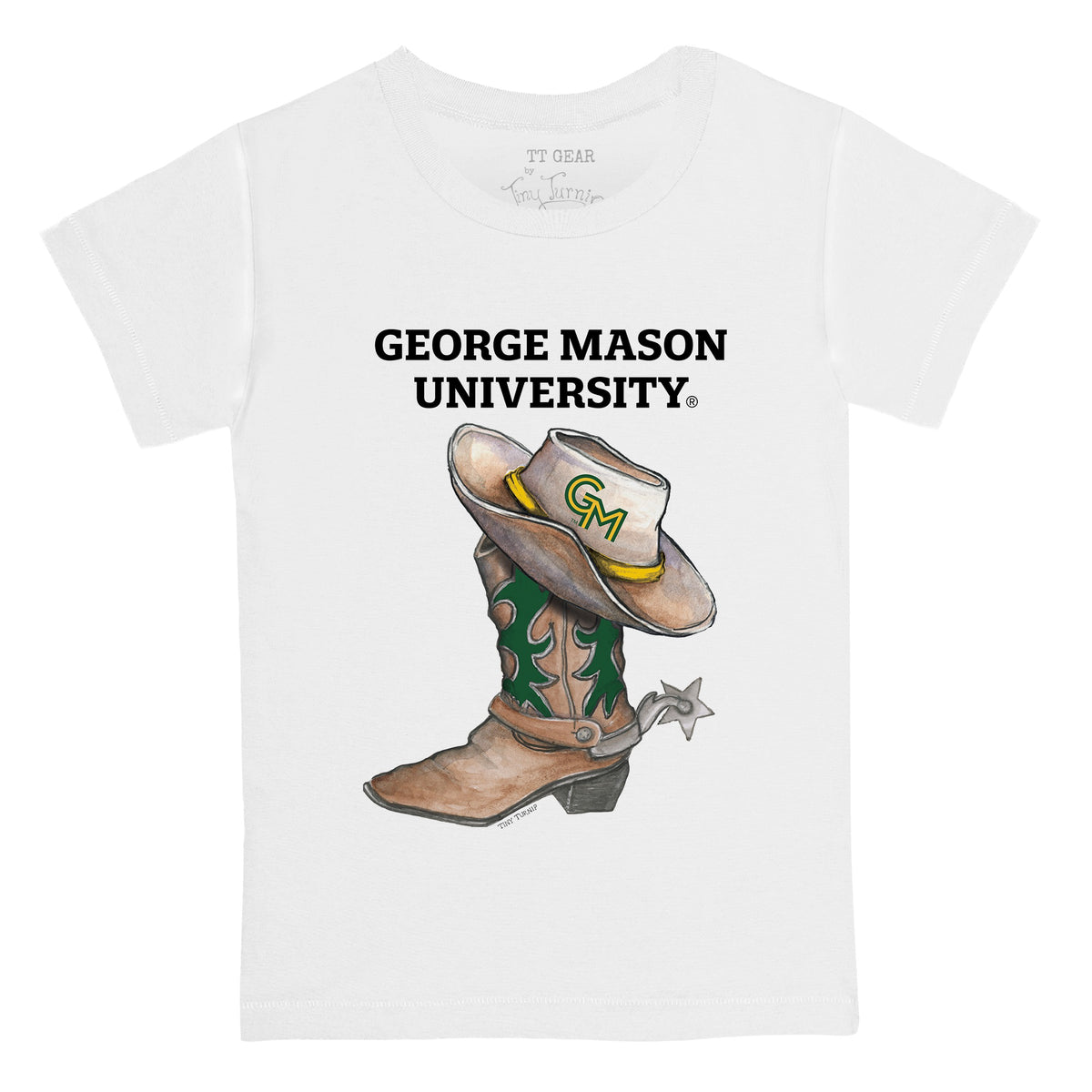 George Mason Patriots Cowboy Boot Kid's Tee Shirt