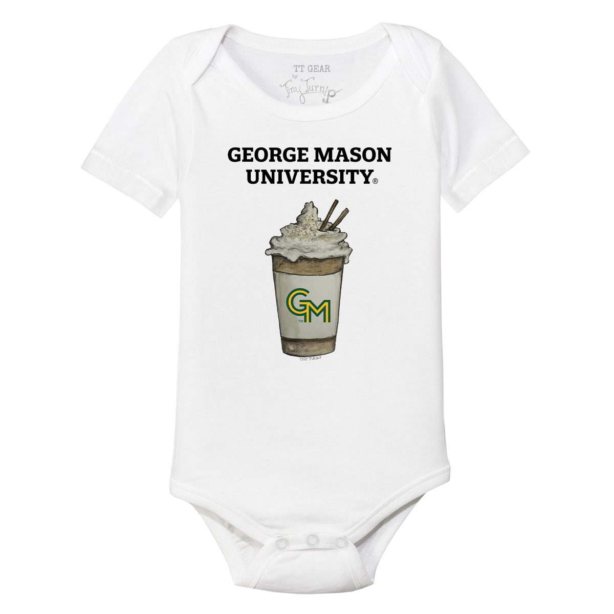 George Mason Patriots Latte Short Sleeve Snapper