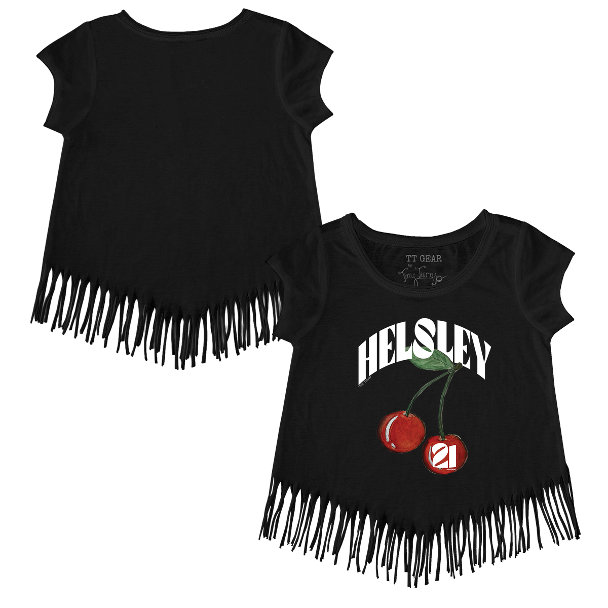 VIP MLB MLB Cherries w/ Name, Number - Fringe Tee - Tiny Turnip