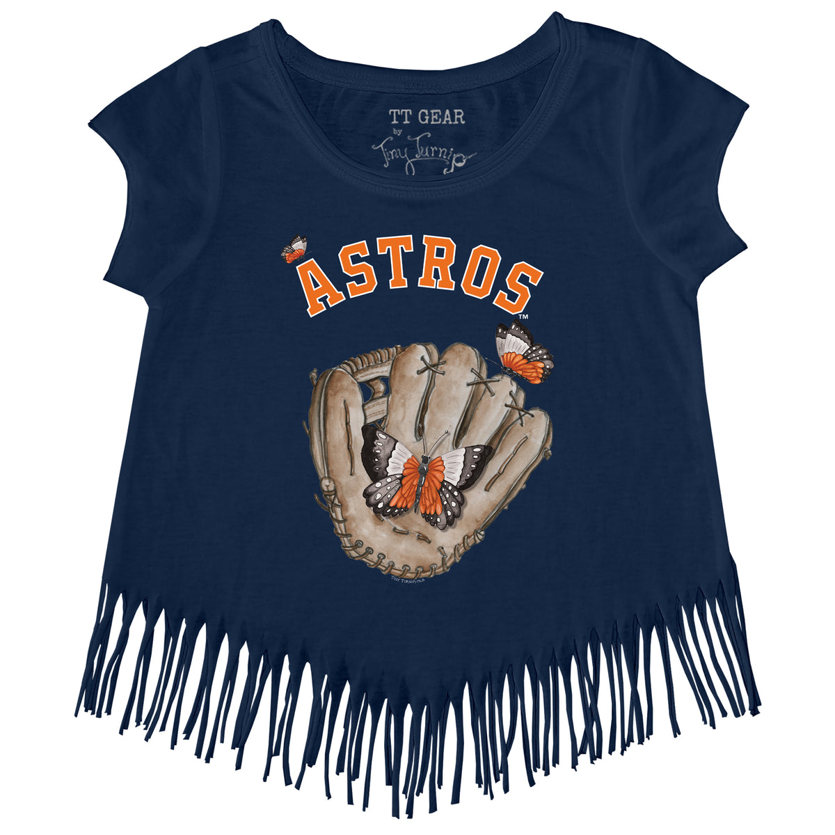 Houston Astros Butterfly Glove Fringe Tee