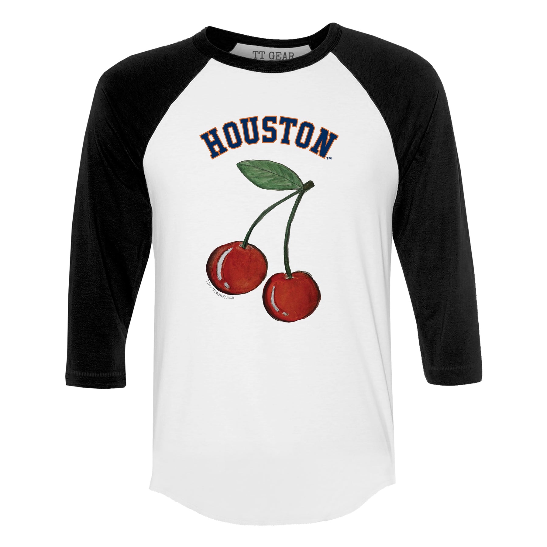 Houston Astros Cherry 3/4 Black Sleeve Raglan