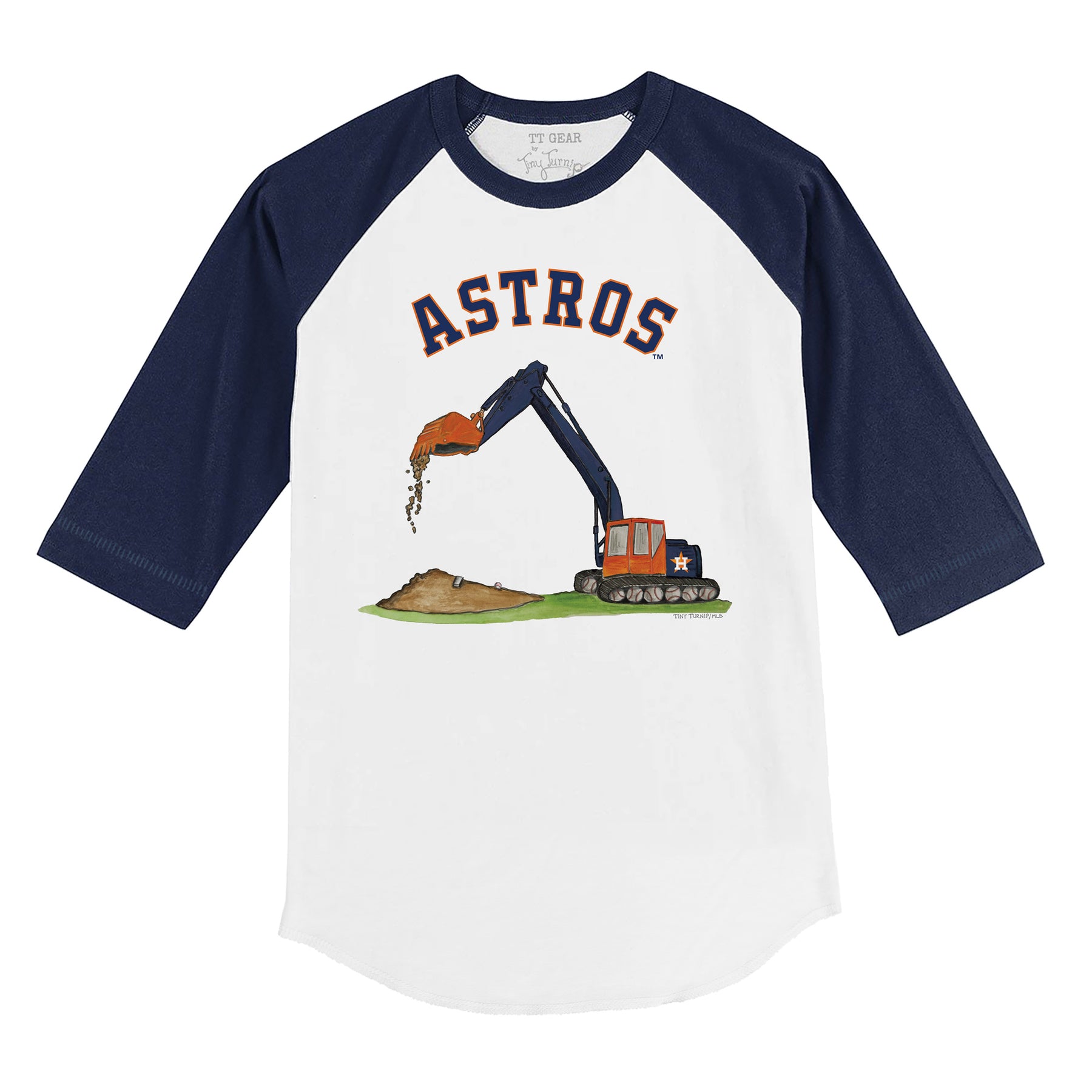 Houston Astros Excavator 3/4 Navy Blue Sleeve Raglan