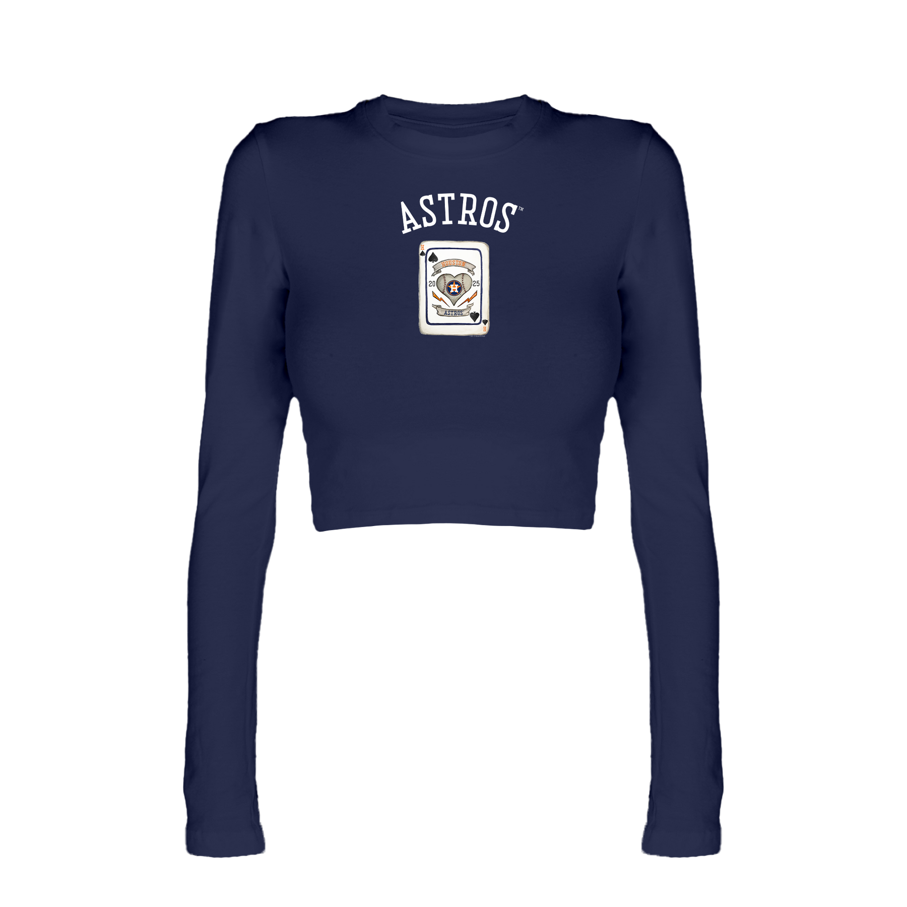 Houston Astros Card Candice Crop Long Sleeve