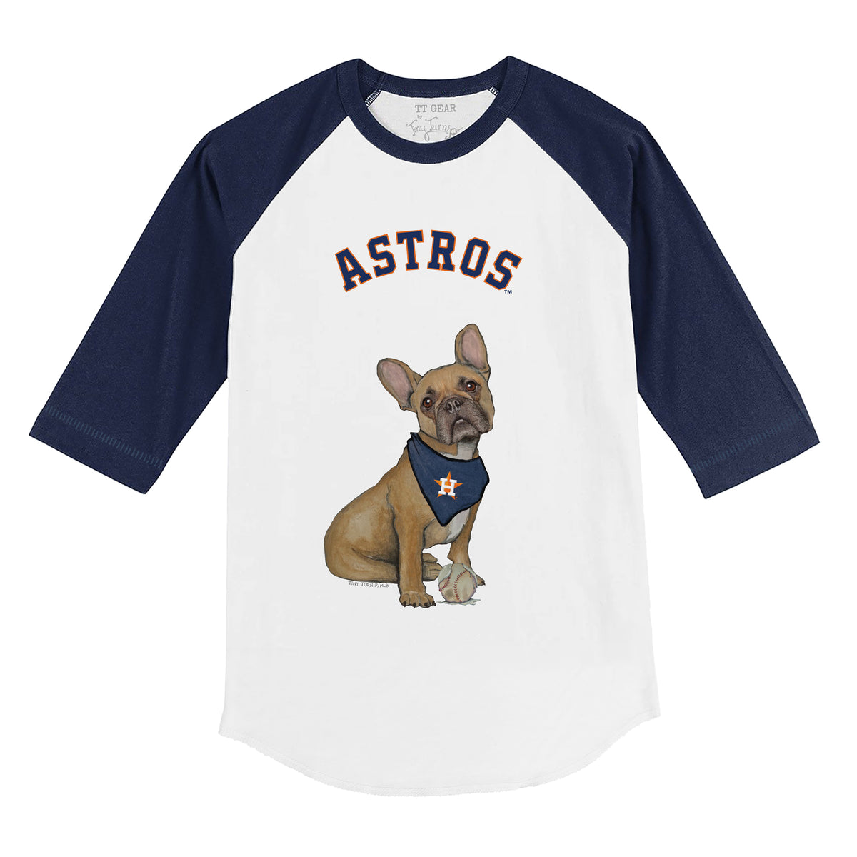 Houston Astros French Bulldog 3/4 Navy Blue Sleeve Raglan