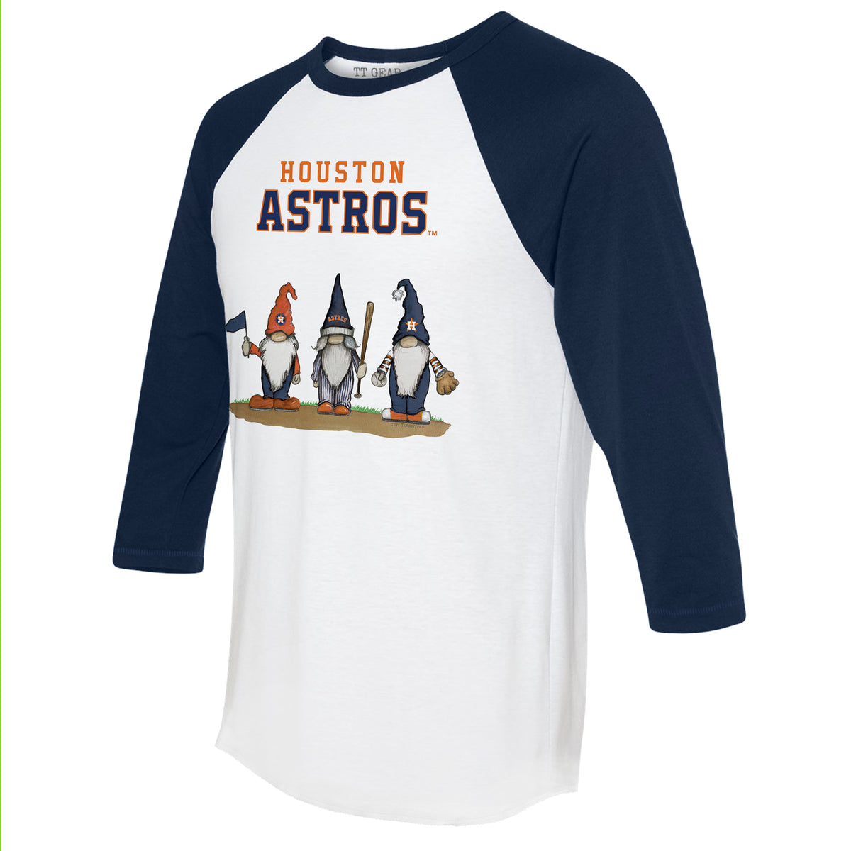 Houston Astros Gnomes 3/4 Navy Blue Sleeve Raglan