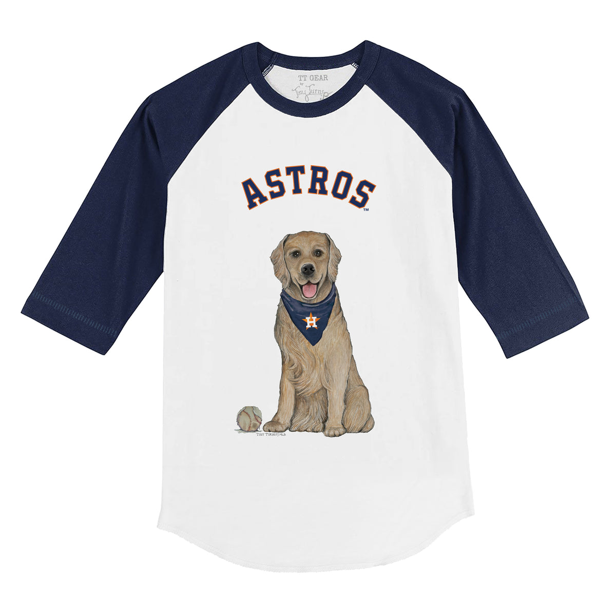 Houston Astros Golden Retriever 3/4 Navy Blue Sleeve Raglan