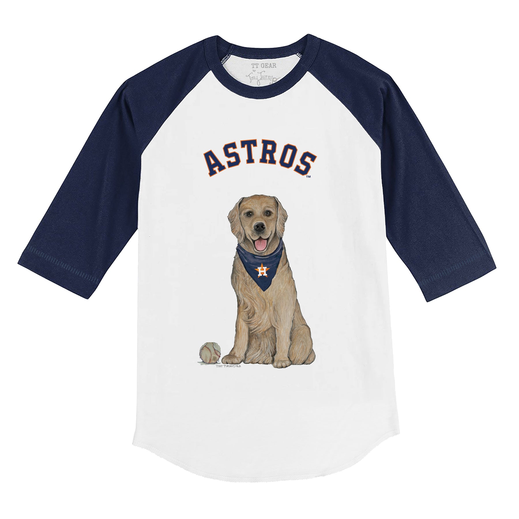 Houston Astros Golden Retriever 3/4 Navy Blue Sleeve Raglan