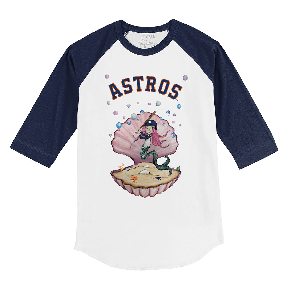 Houston Astros Mermaid 3/4 Navy Blue Sleeve Raglan