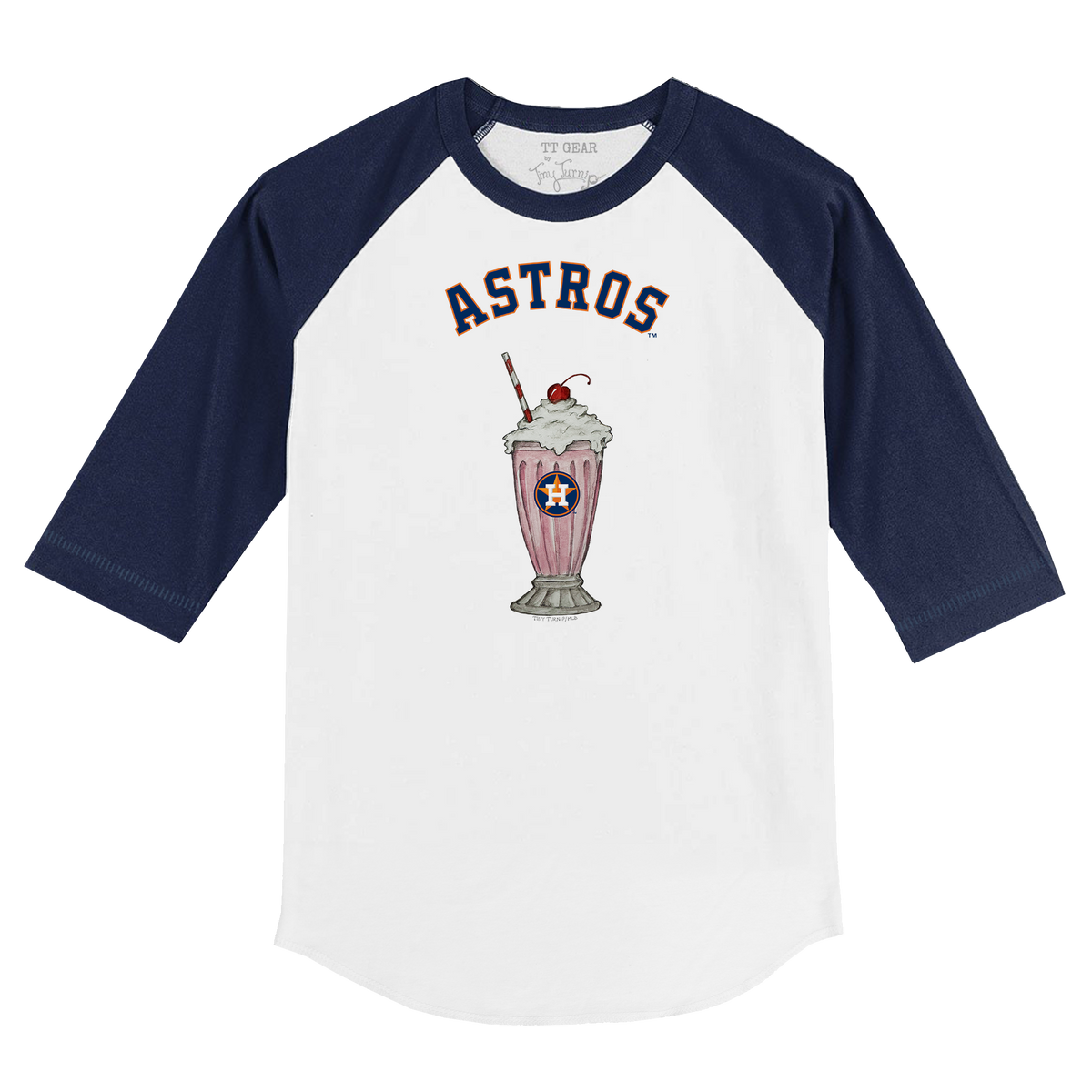 Houston Astros Milkshake 3/4 Navy Blue Sleeve Raglan