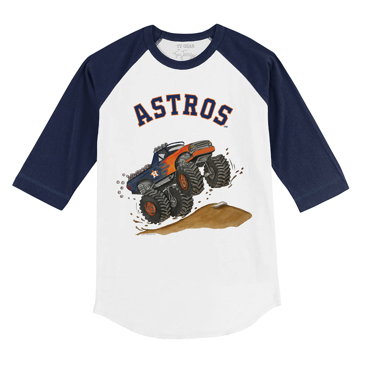 Houston Astros Monster Truck 3/4 Navy Blue Sleeve Raglan