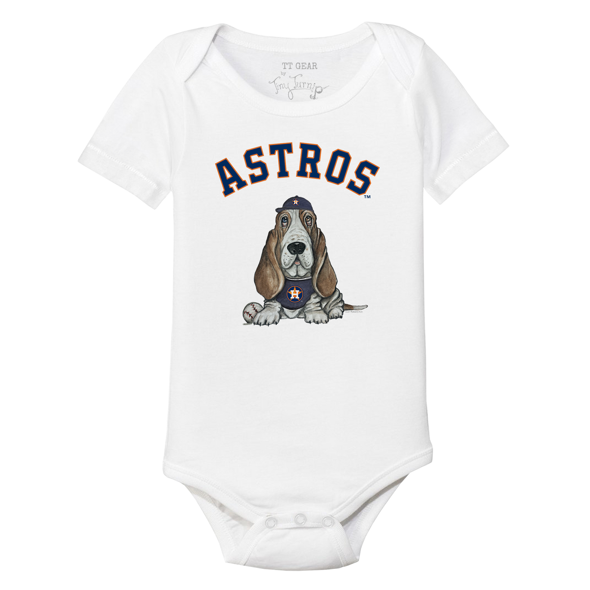 Houston Astros Puddy Short Sleeve Snapper - Tiny Turnip
