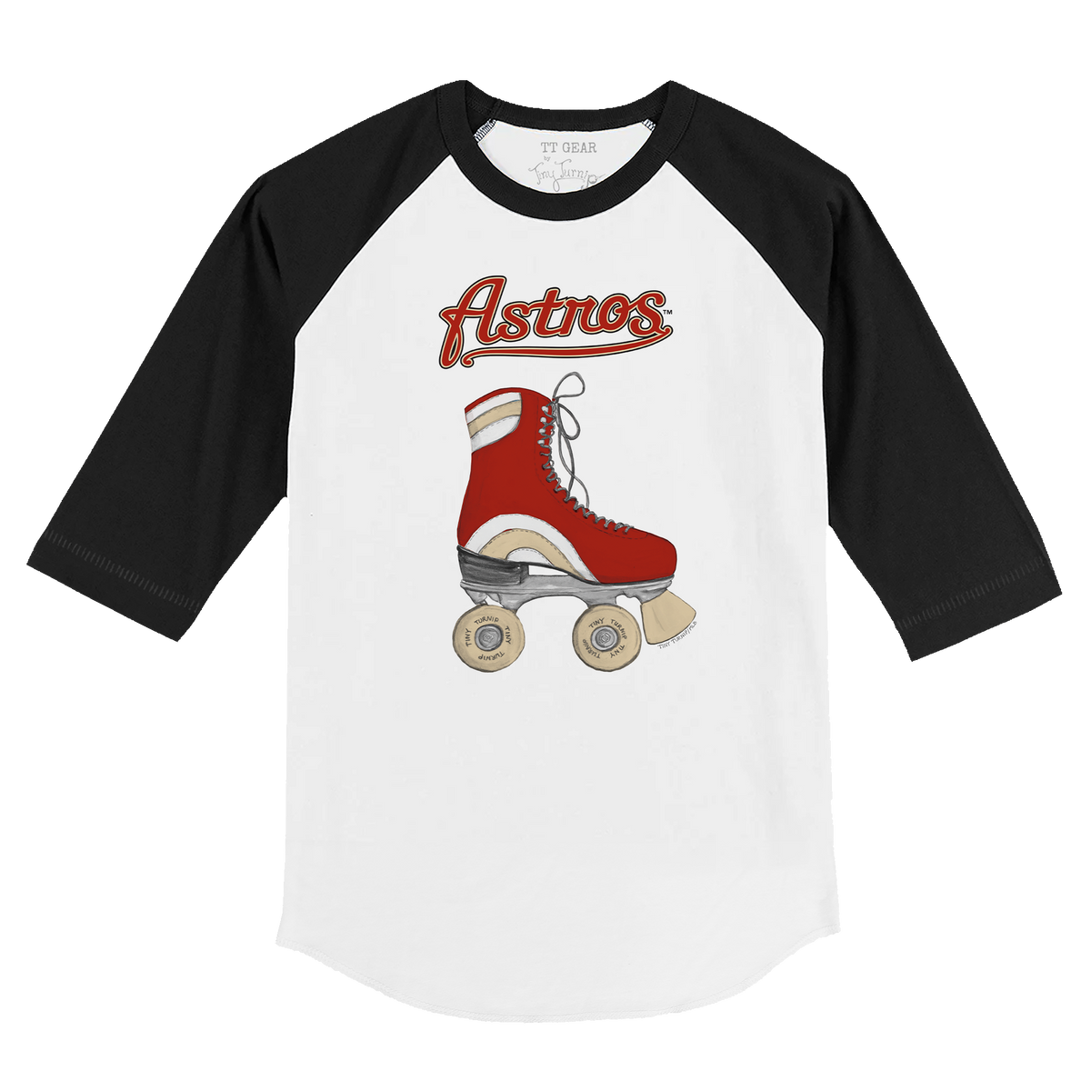 Houston Astros Retro Skate 3/4 Black Sleeve Raglan