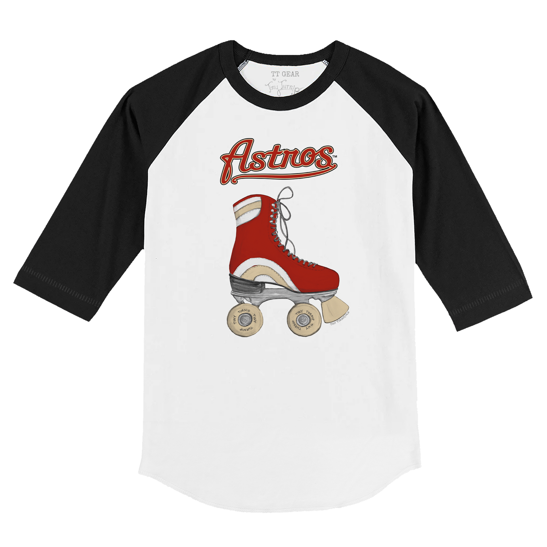 Houston Astros Retro Skate 3/4 Black Sleeve Raglan