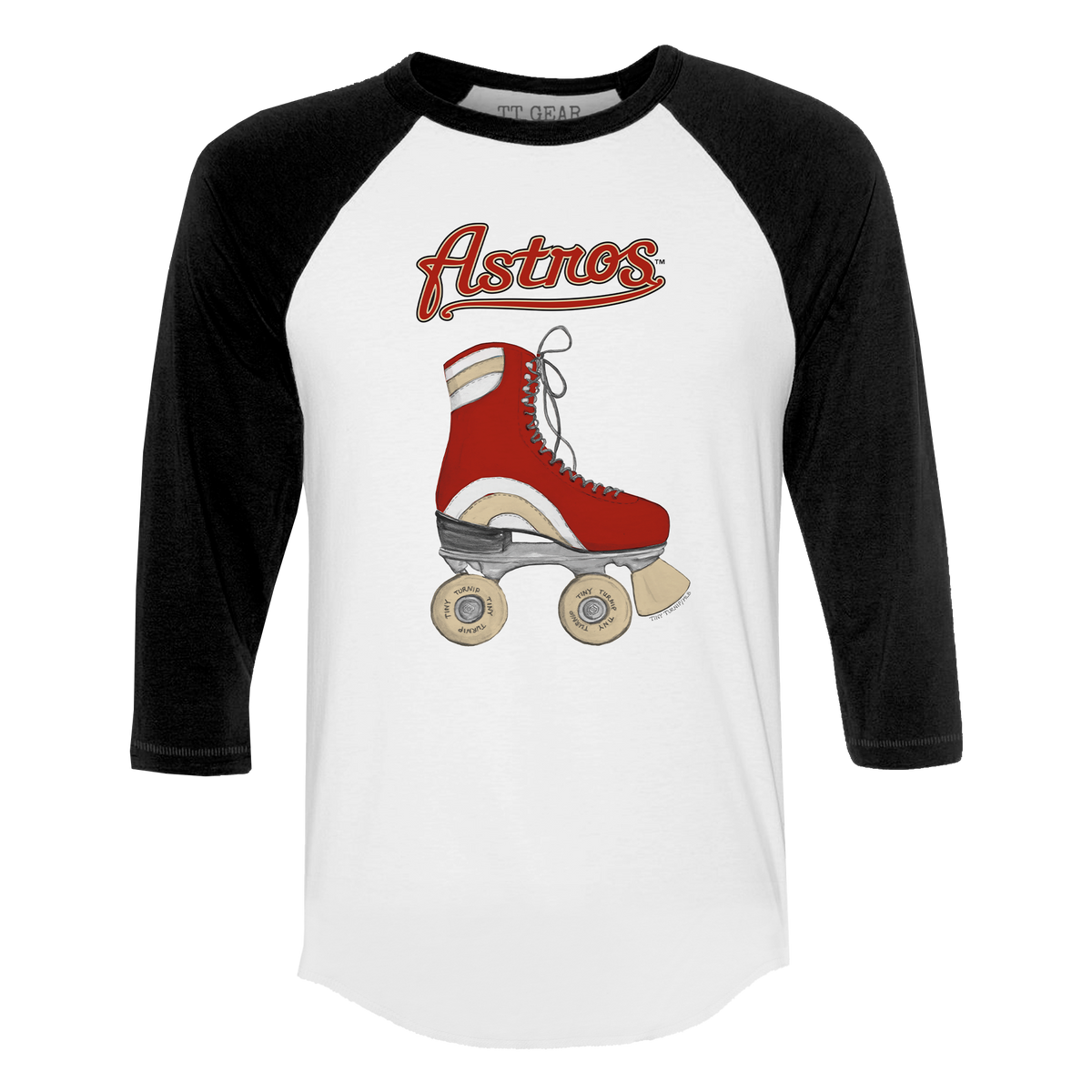 Houston Astros Retro Skate 3/4 Black Sleeve Raglan