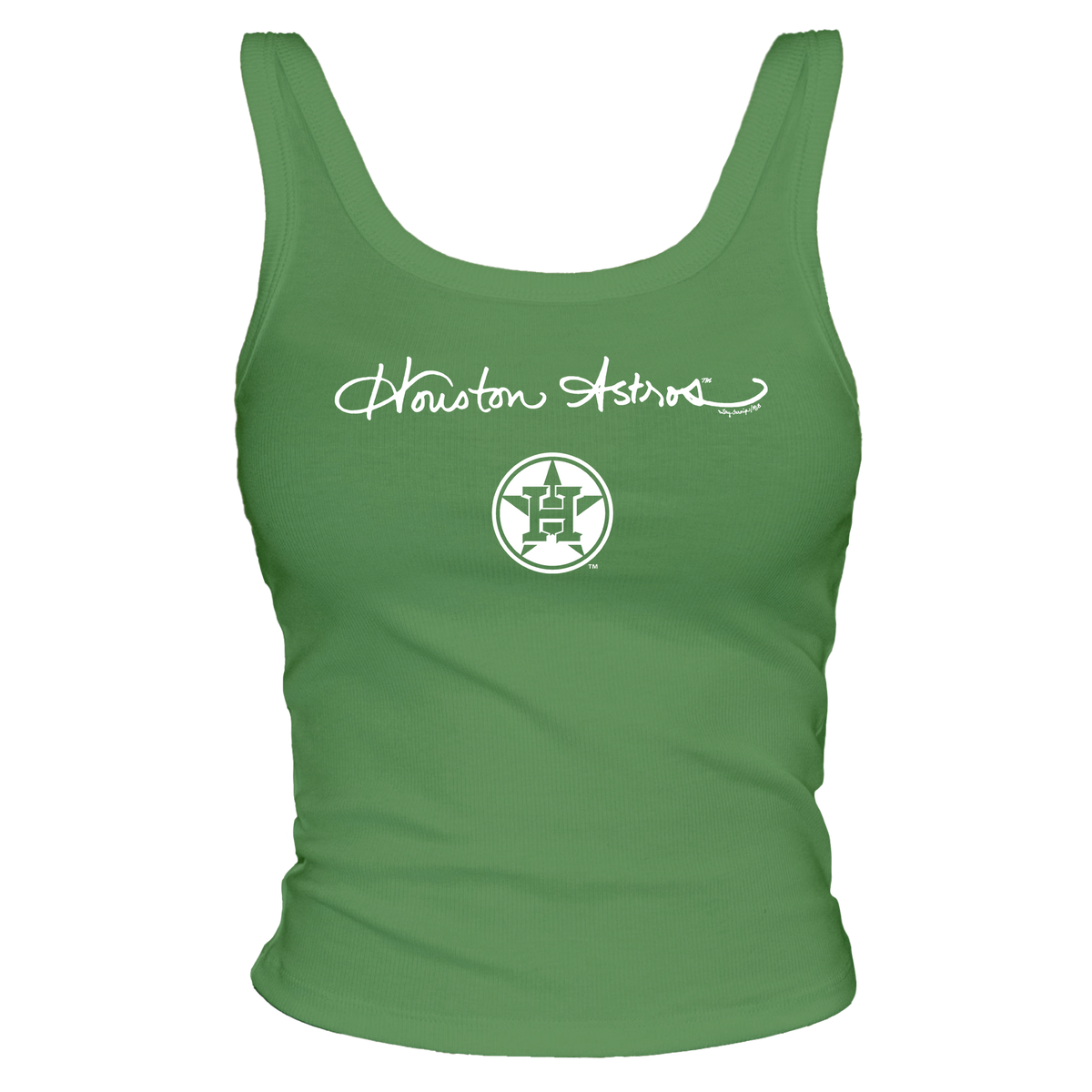 Houston Astros Logo Script Ribbed Tank - Tiny Turnip
