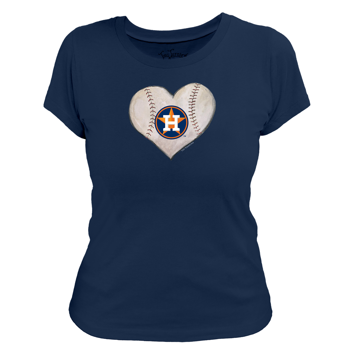 Houston Astros Stitched Heart Women's Tee Shirt - Tiny Turnip