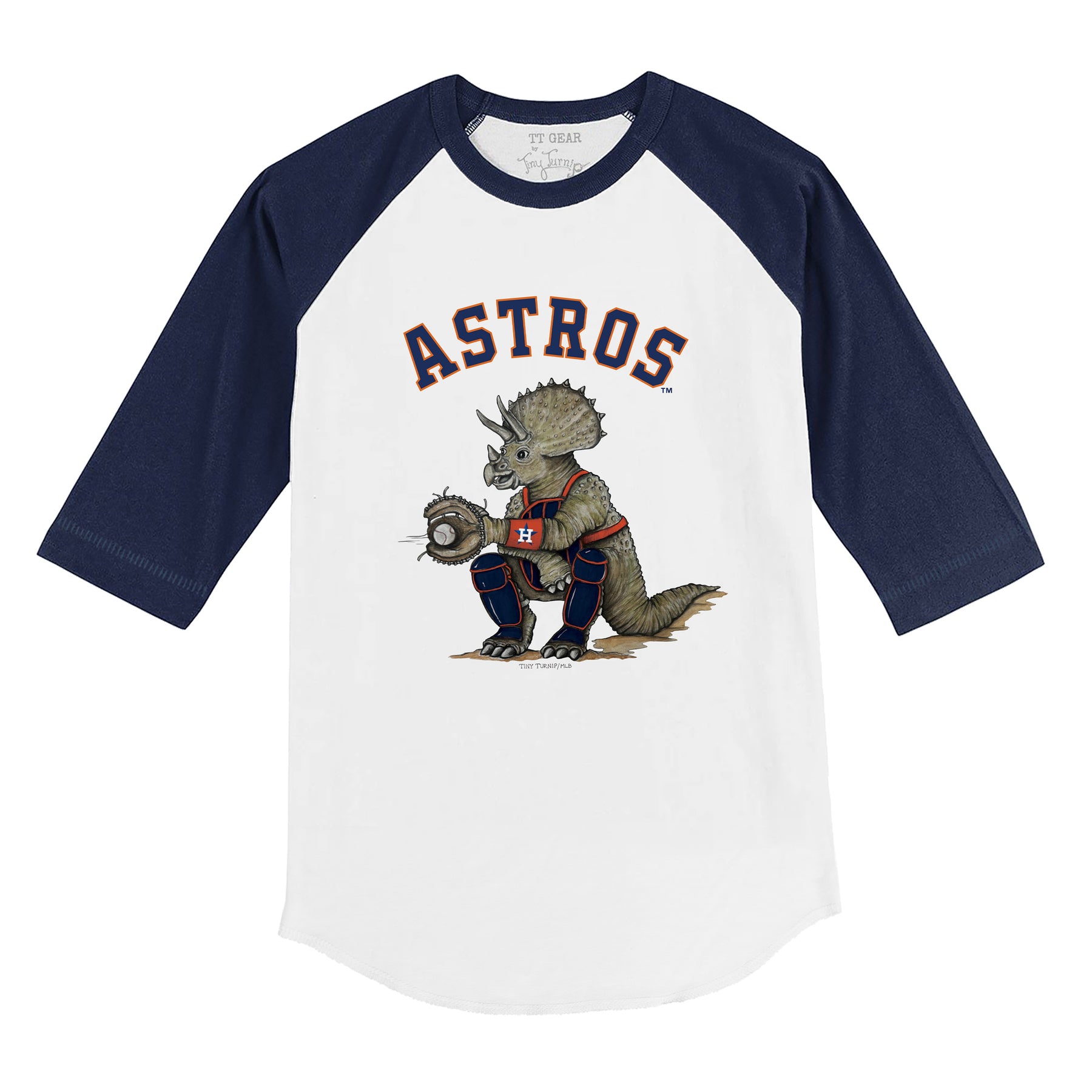 Houston Astros Triceratops 3/4 Navy Blue Sleeve Raglan