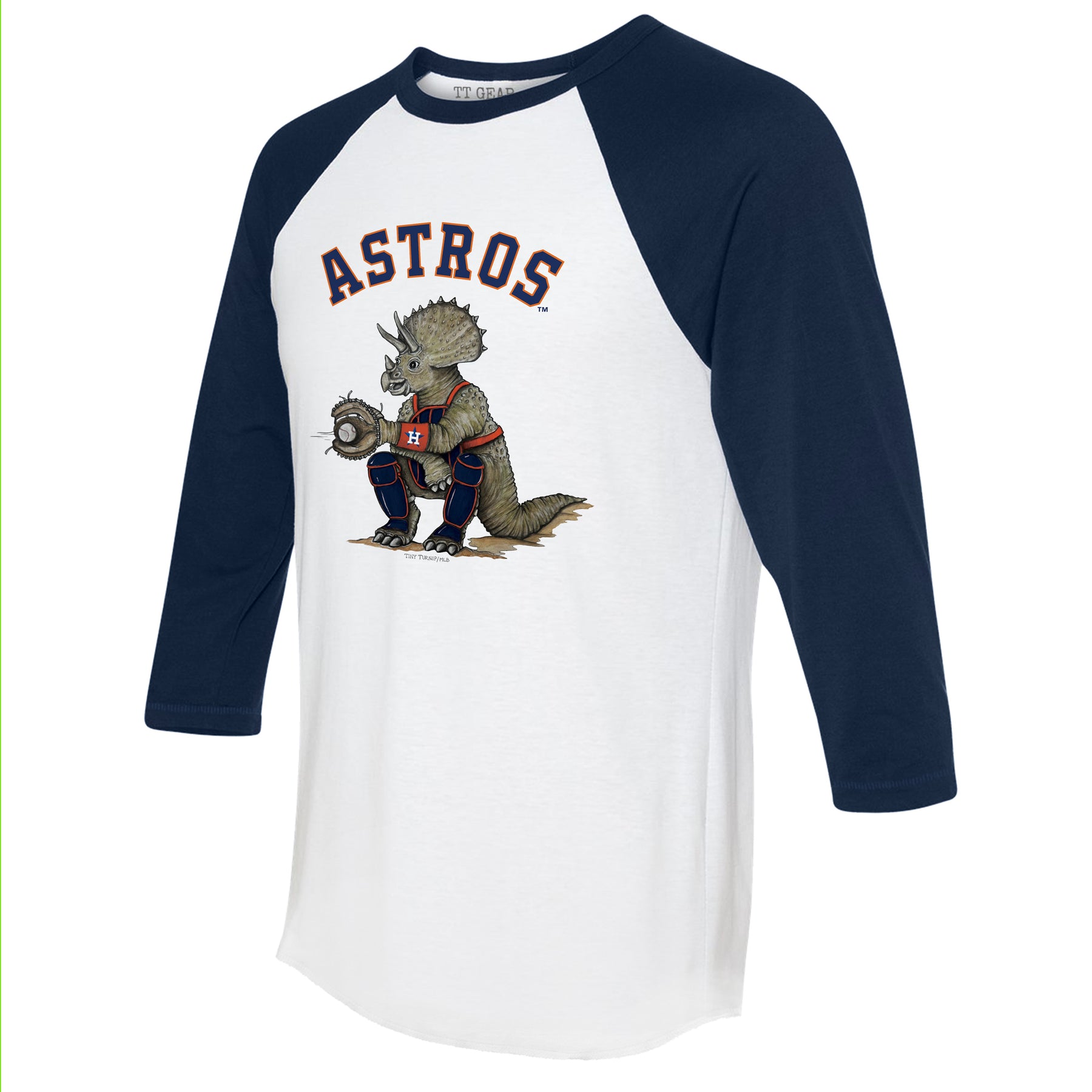 Houston Astros Triceratops 3/4 Navy Blue Sleeve Raglan