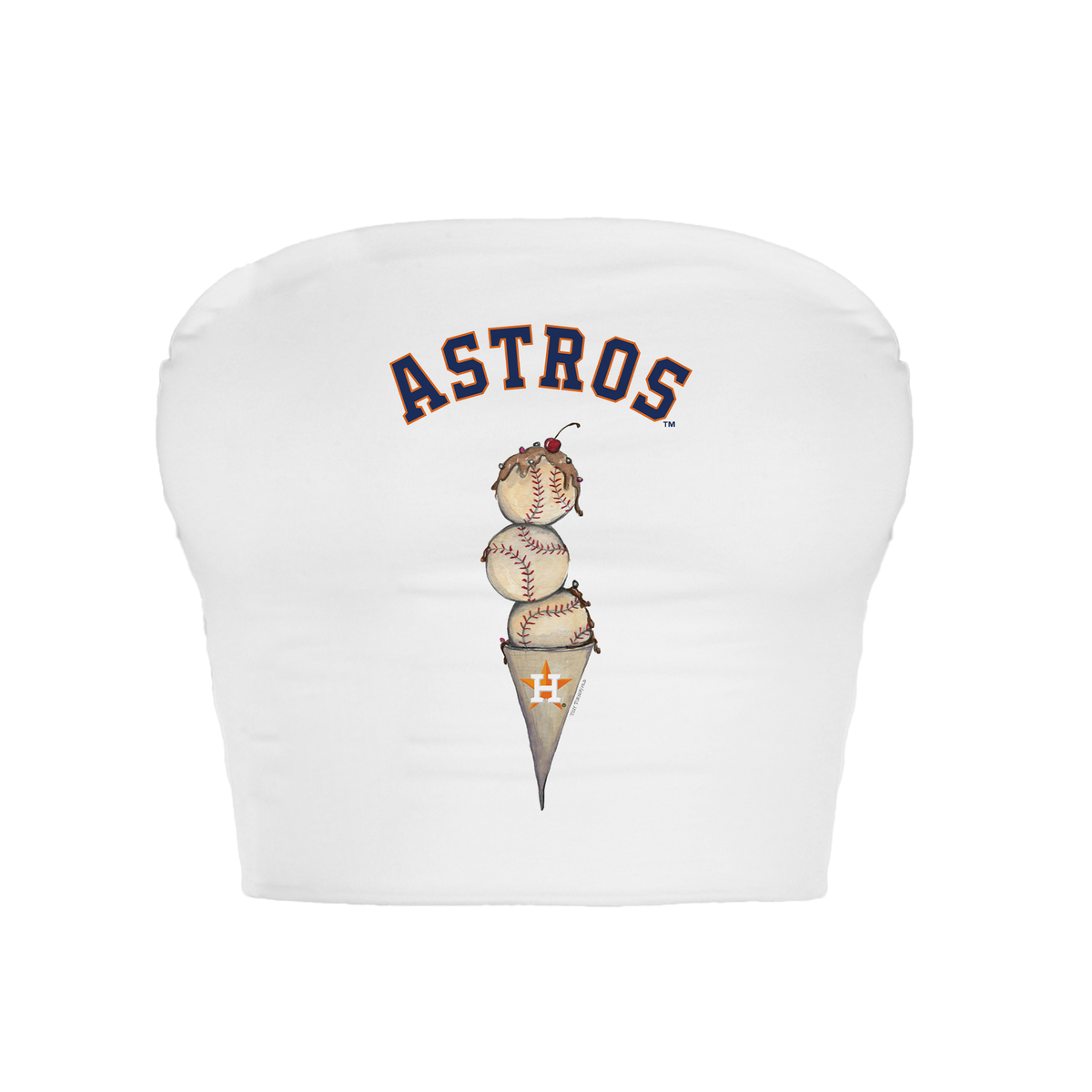 Houston Astros Triple Scoop Crop Tube Top